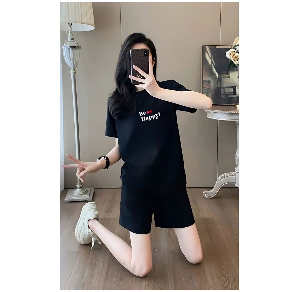 [Form Rộng] Đồ bộ nữ mặc nhà màu đen chất liệu cotton co giãn 4 chiều - Set đồ nữ thời trang -  LOZA G0277