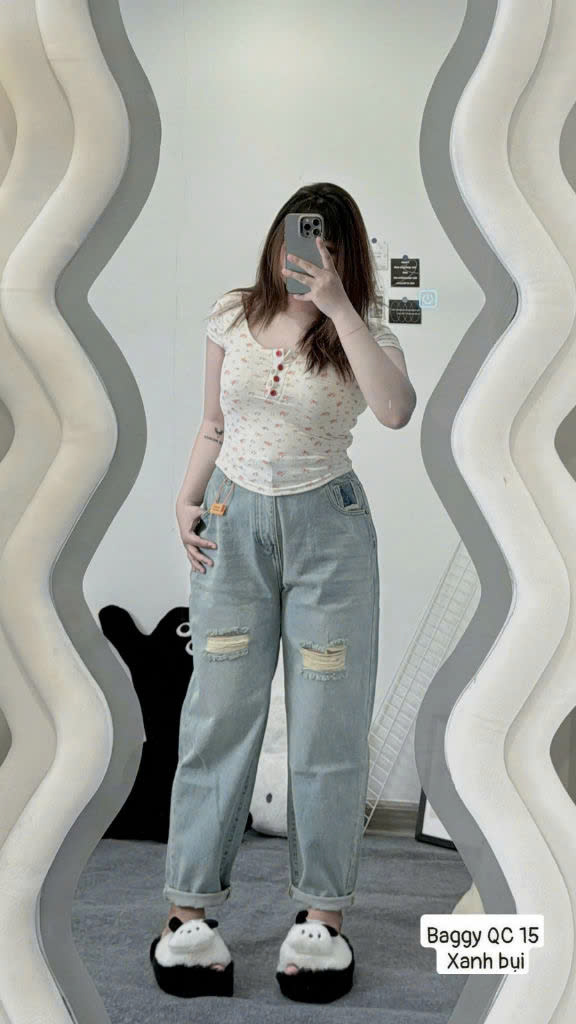 Quần baggy túi rách bigsize QJ15 dành cho nàng béo mập từ 55-90kg_thumbnail_9