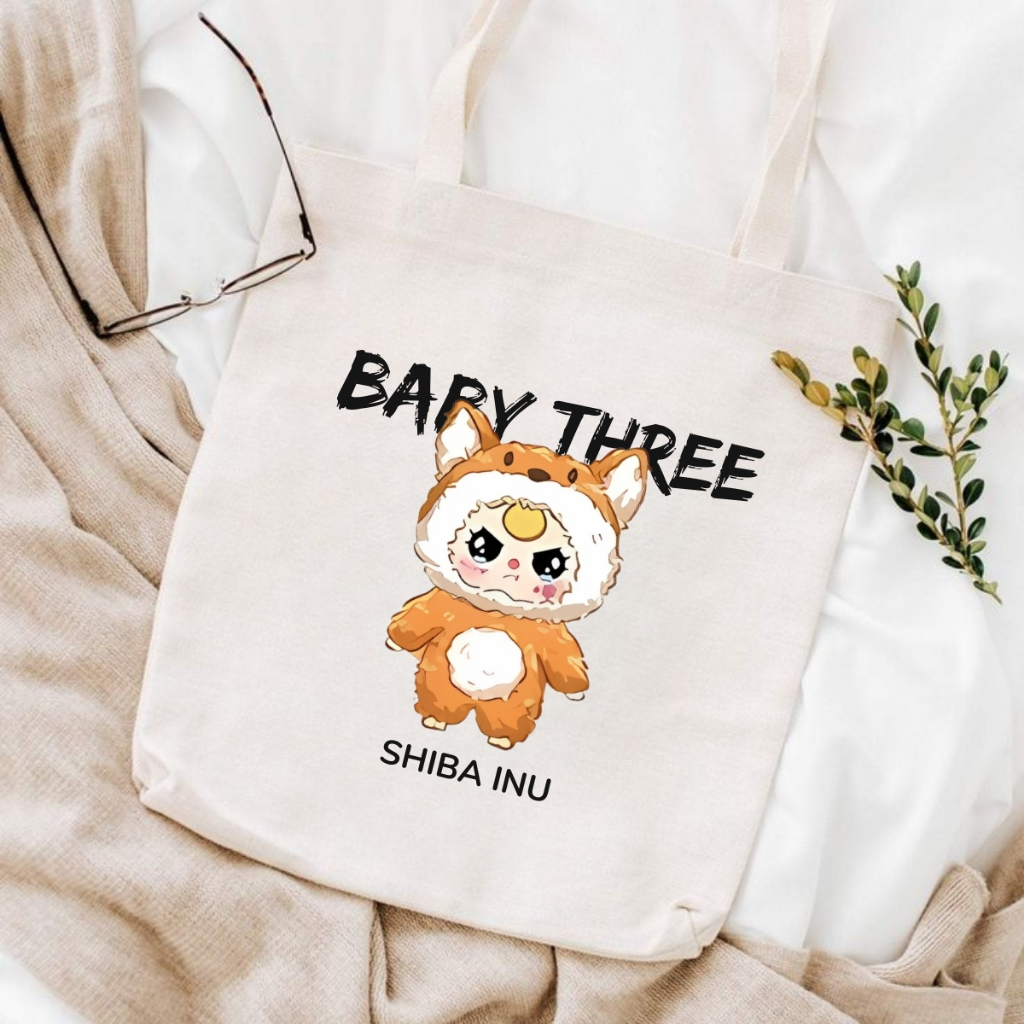 Túi tote Baby Three V3 - Túi Baby Three canvas 33x37cm có túi phụ đựng vừa A4, laptop - LOZA TOTE16_thumbnail_16