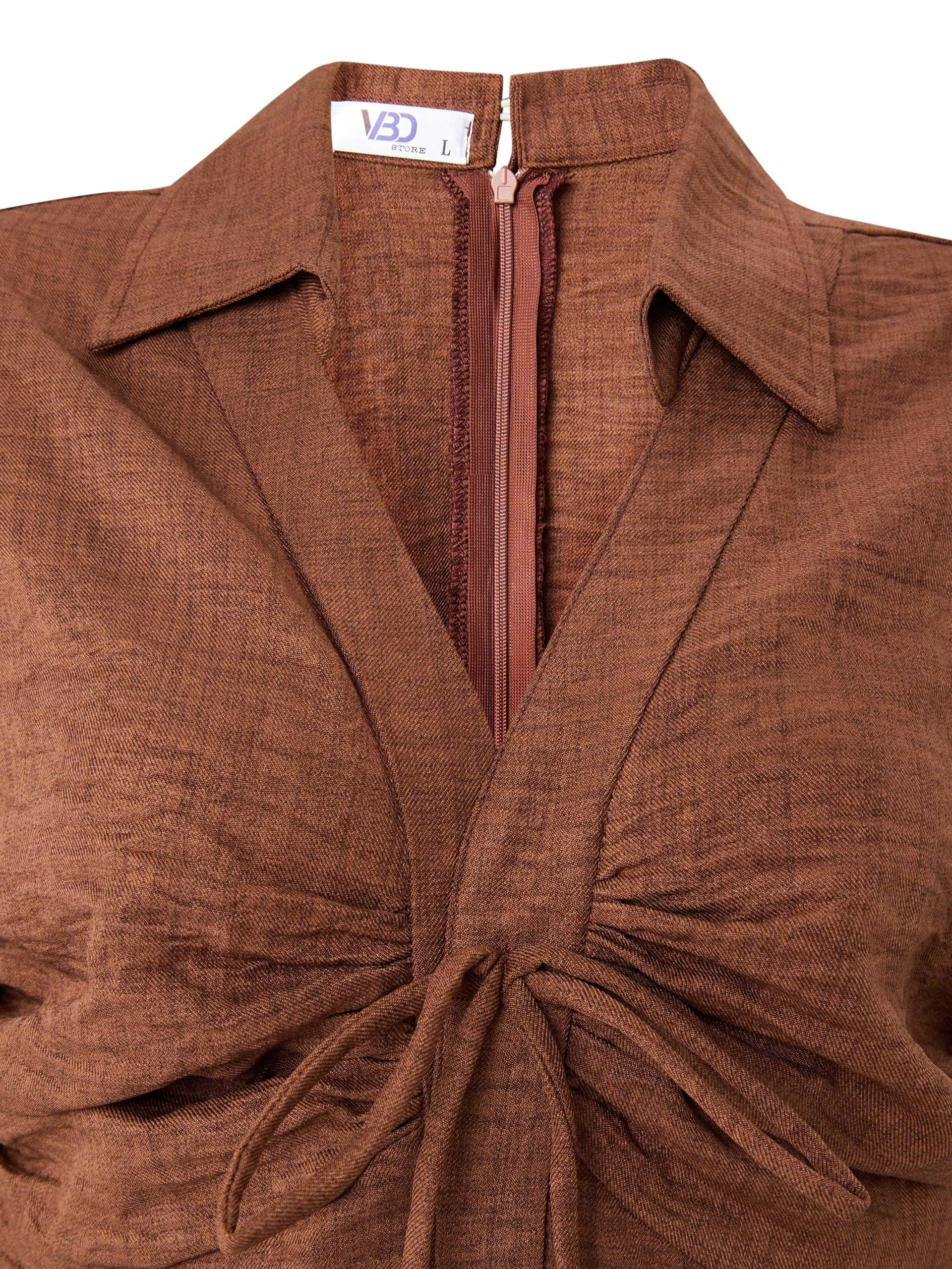 Đầm dáng dài phối nơ cùng xếp ly ngực bigsize DA177_thumbnail_5