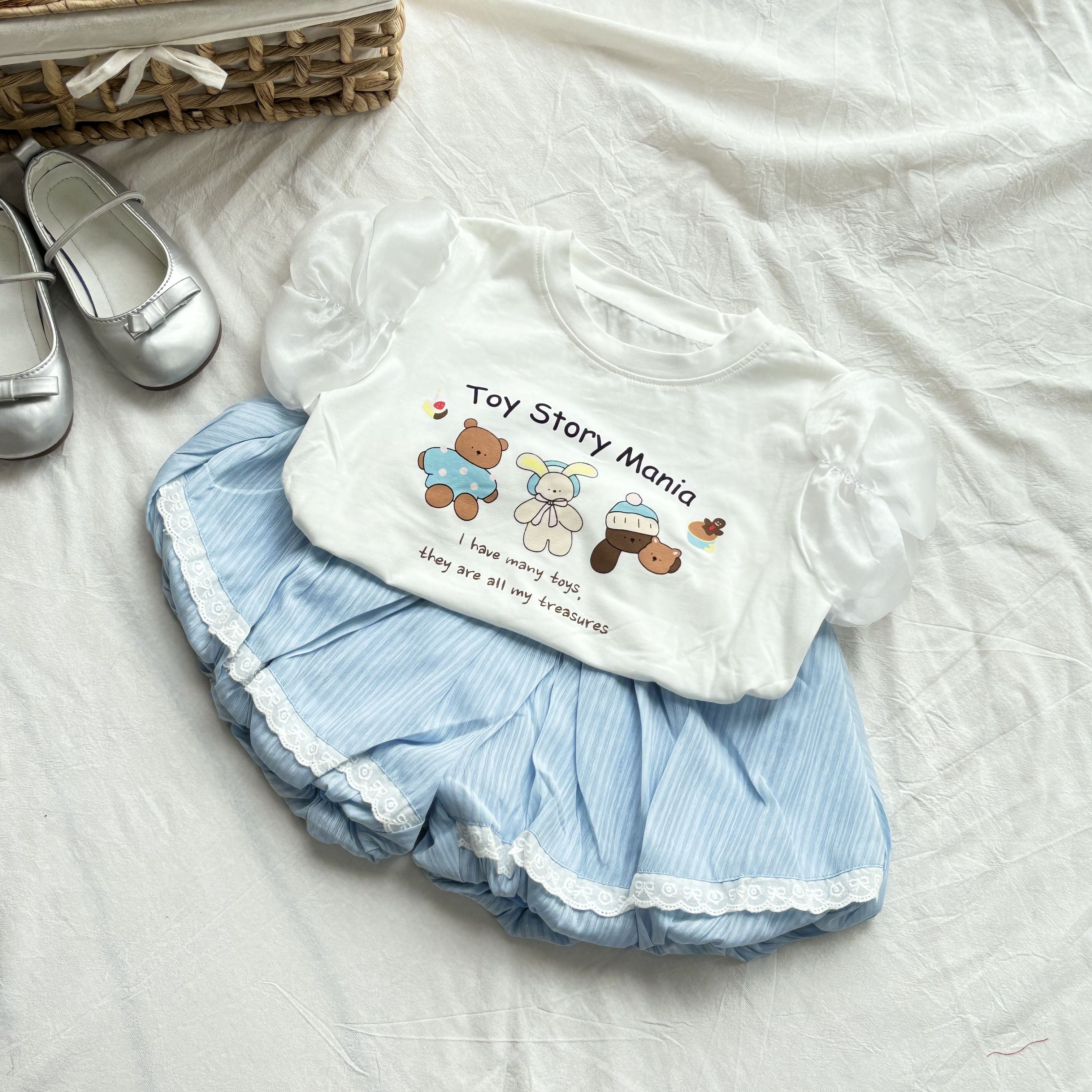 (A21) Áo thun tay hến họa tiết 3 chú gấu siêu yêu thời trang bé gái mẫu hè 2025 QCCC_thumbnail_0