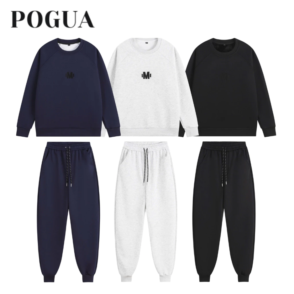 Set Bộ Quần Áo Nỉ Nam Nữ Lót Lông Nhung Dày Dặn Thêu Chữ M_thumbnail_3