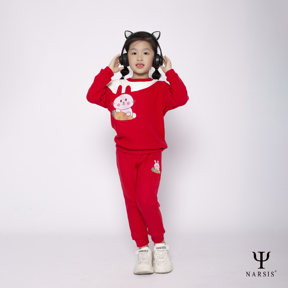 ĐỒ BỘ QUẦN ÁO THU ĐÔNG DÀI TAY CHO BÉ GÁI NARSIS CHẤT LIỆU COTTONN HOA TIẾT HÌNH CON THỎ DỄ THƯƠN..._thumbnail_2