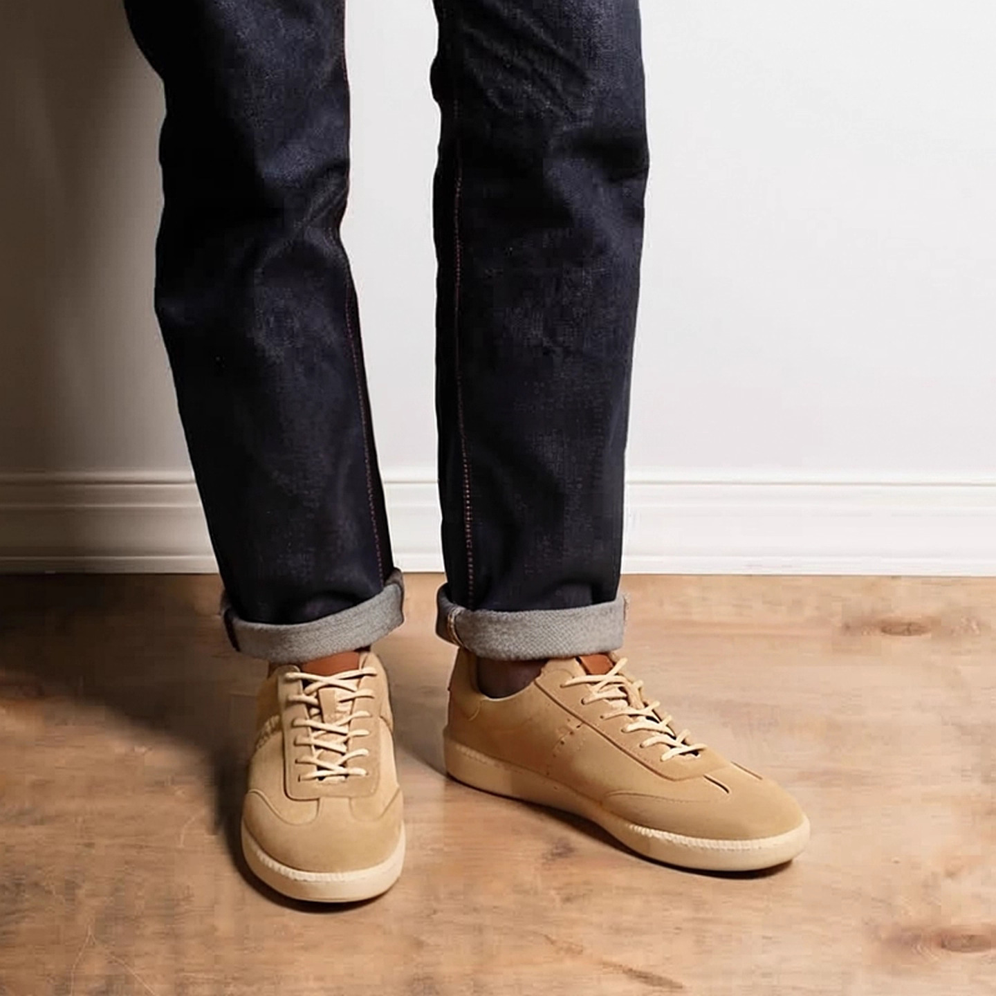 Giày Nam Retro Da Bò Lớp Đầu Tiên – Da Lộn Nubuck Mờ – Cổ Thấp Thời Trang, Nhẹ Sang Trọng – Giày Casual Forrest Gump 2025