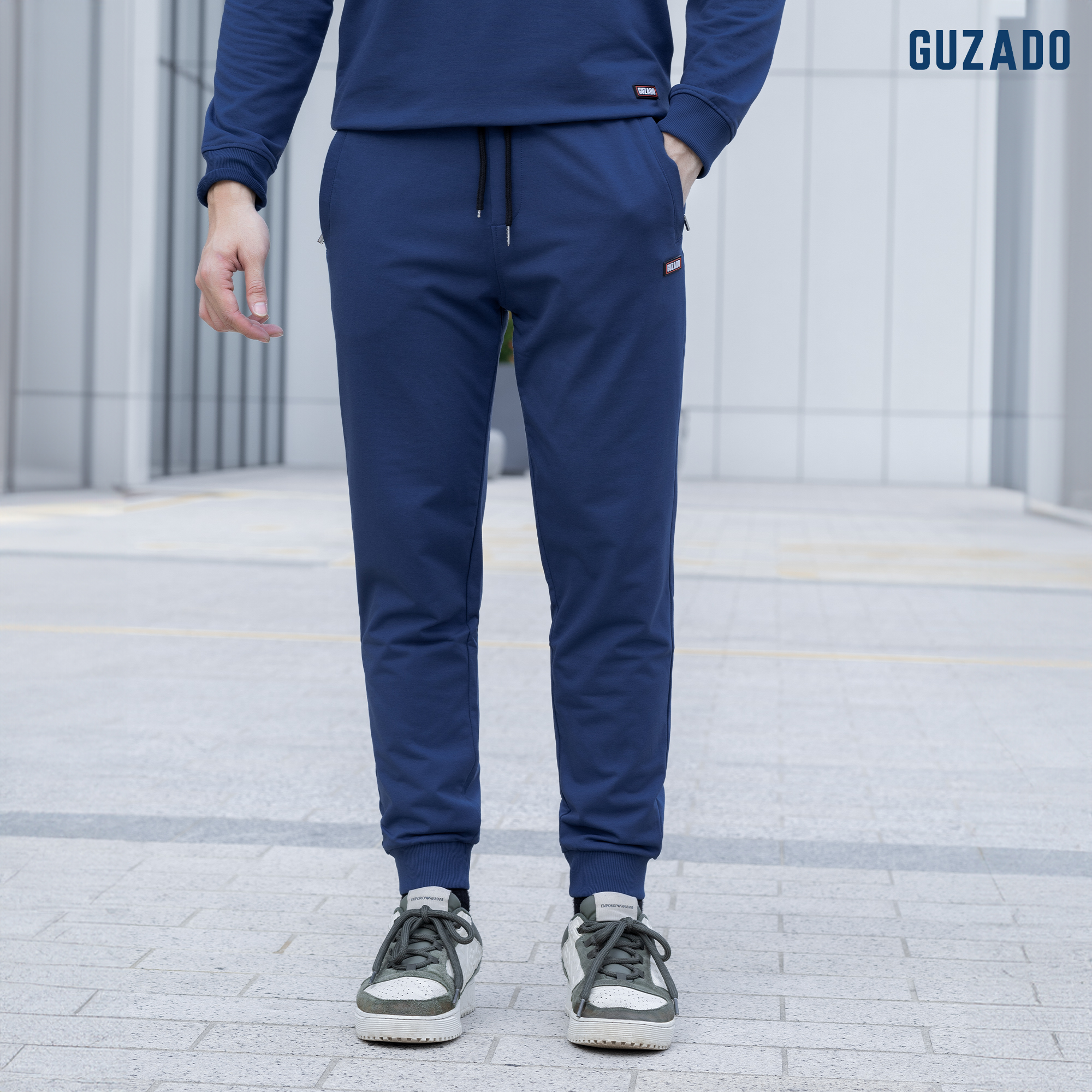 Quần Nỉ Nam GUZADO Ống Rộng Bo Gấu Thể Thao GQN01_thumbnail_3