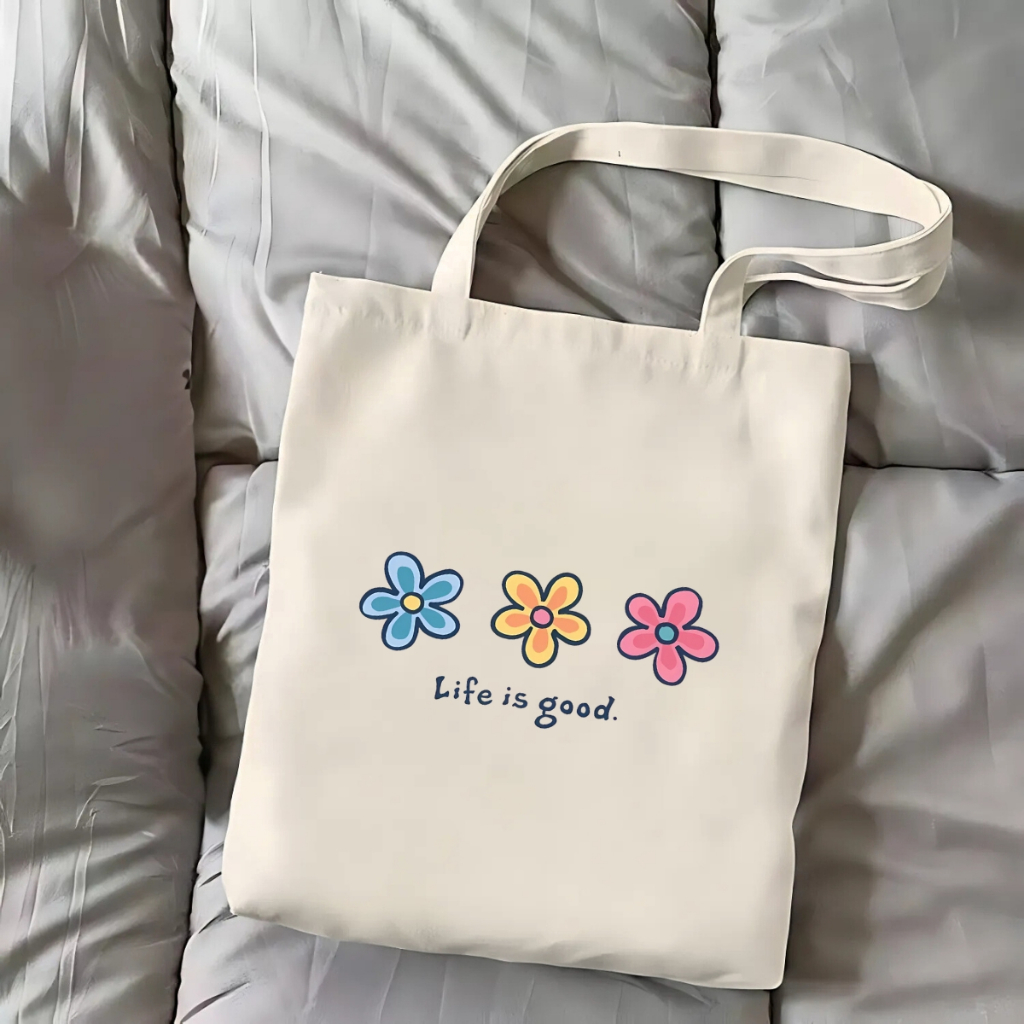 Túi tote vải canvas đeo vai hình nơ, hoa đẹp có khóa kéo và ngăn phụ We Tee - WTU02_thumbnail_13