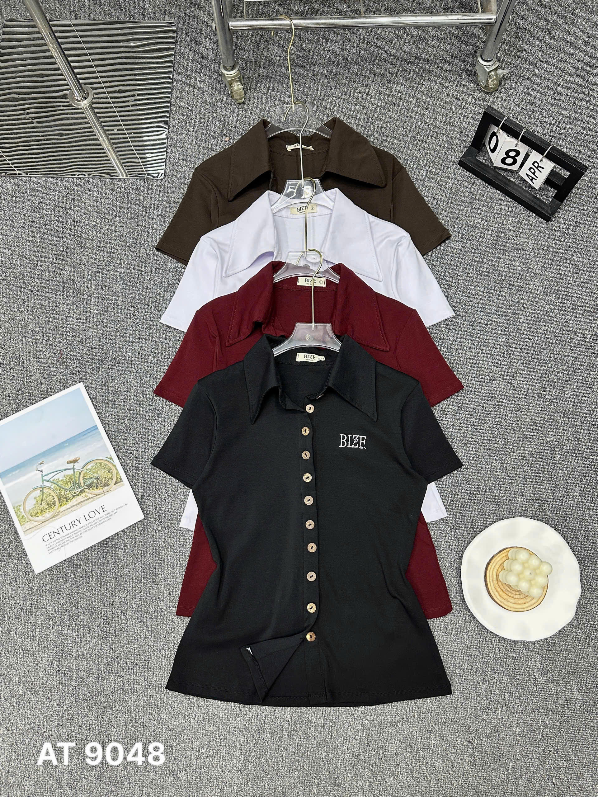 Áo thun kiểu phối nút gỗ bigsize AT9048 dành cho nàng béo mập từ 55-90kg