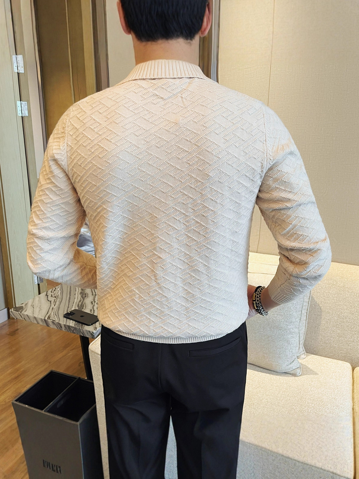 PA12 – Áo len nam dệt kim cổ điển thu đông 2025, jacquard dày, cổ trụ khóa kéo, dáng rộng casual_thumbnail_2