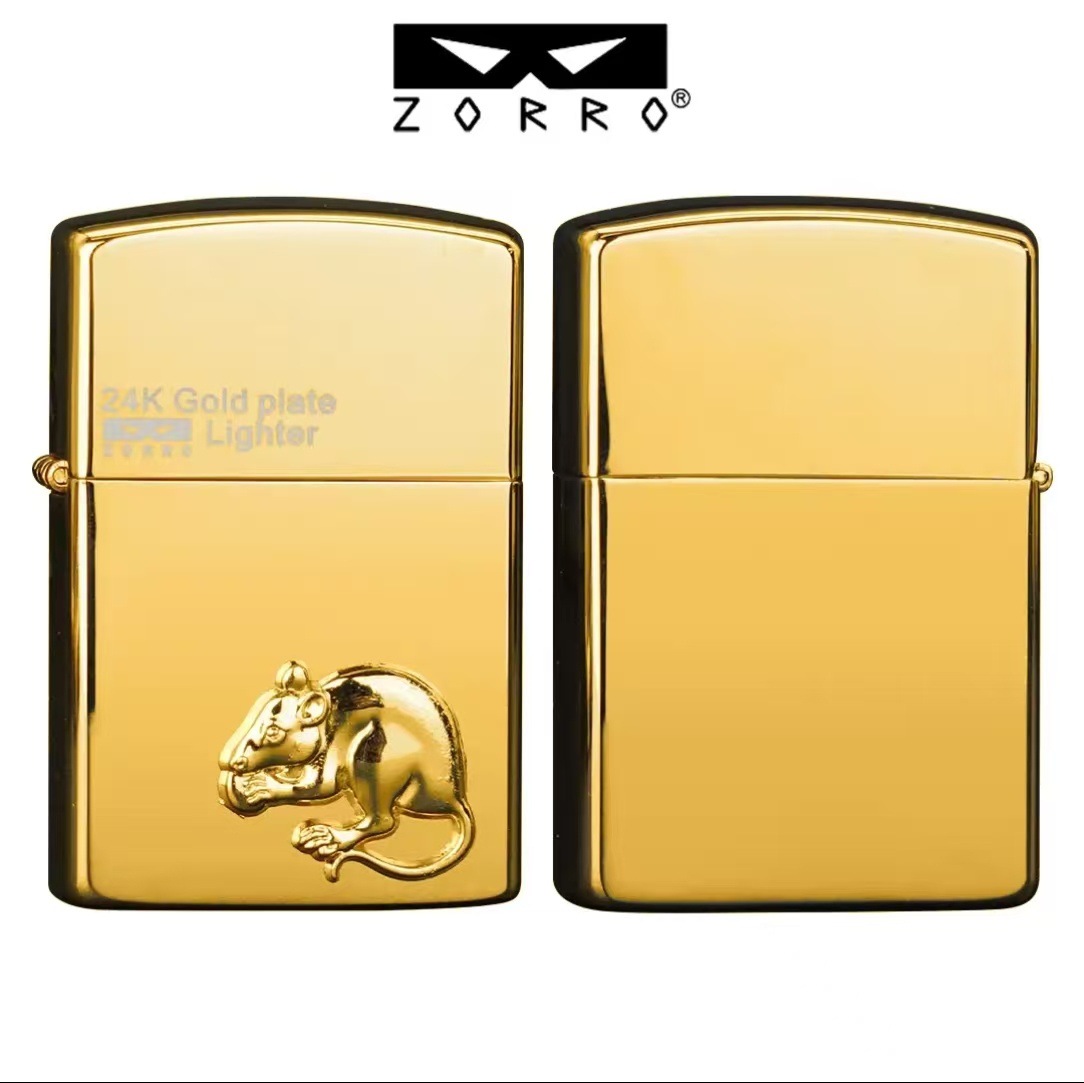 Bật lửa Zorro 12 con giáp mạ vàng_thumbnail_7