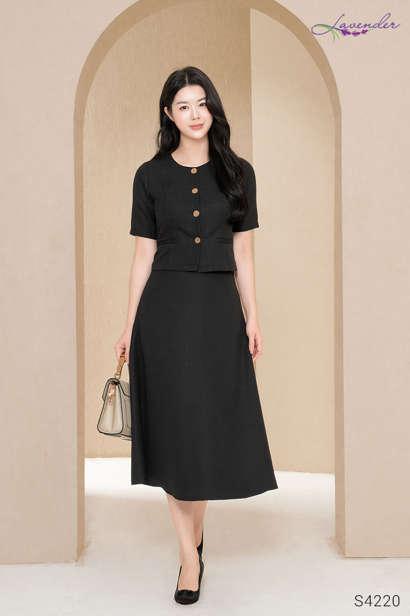 Set vest tweed tay cộc màu đen_thumbnail_2