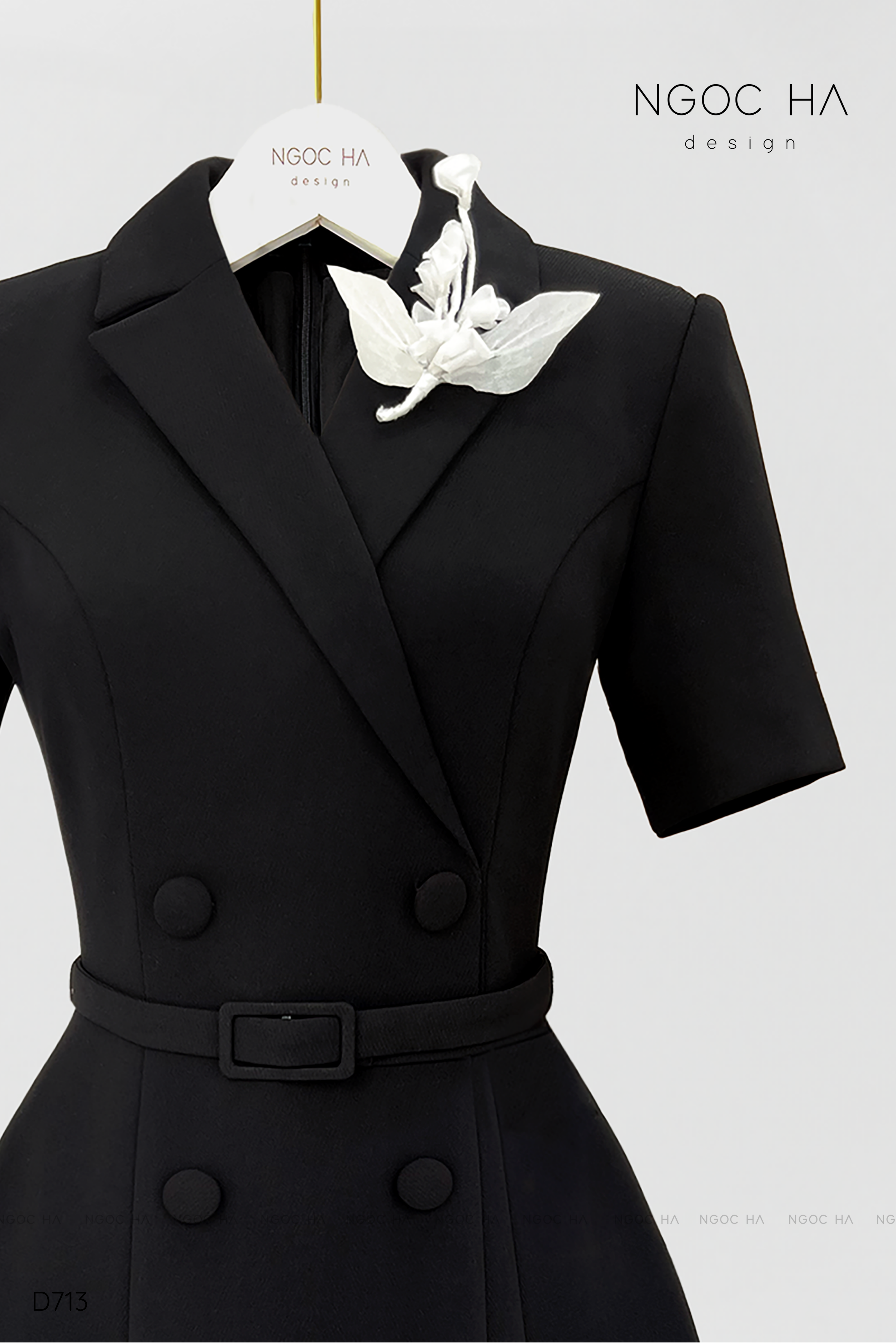 Irene Dress - Đầm Vest Dáng Xòe Kèm Đai D713_thumbnail_8