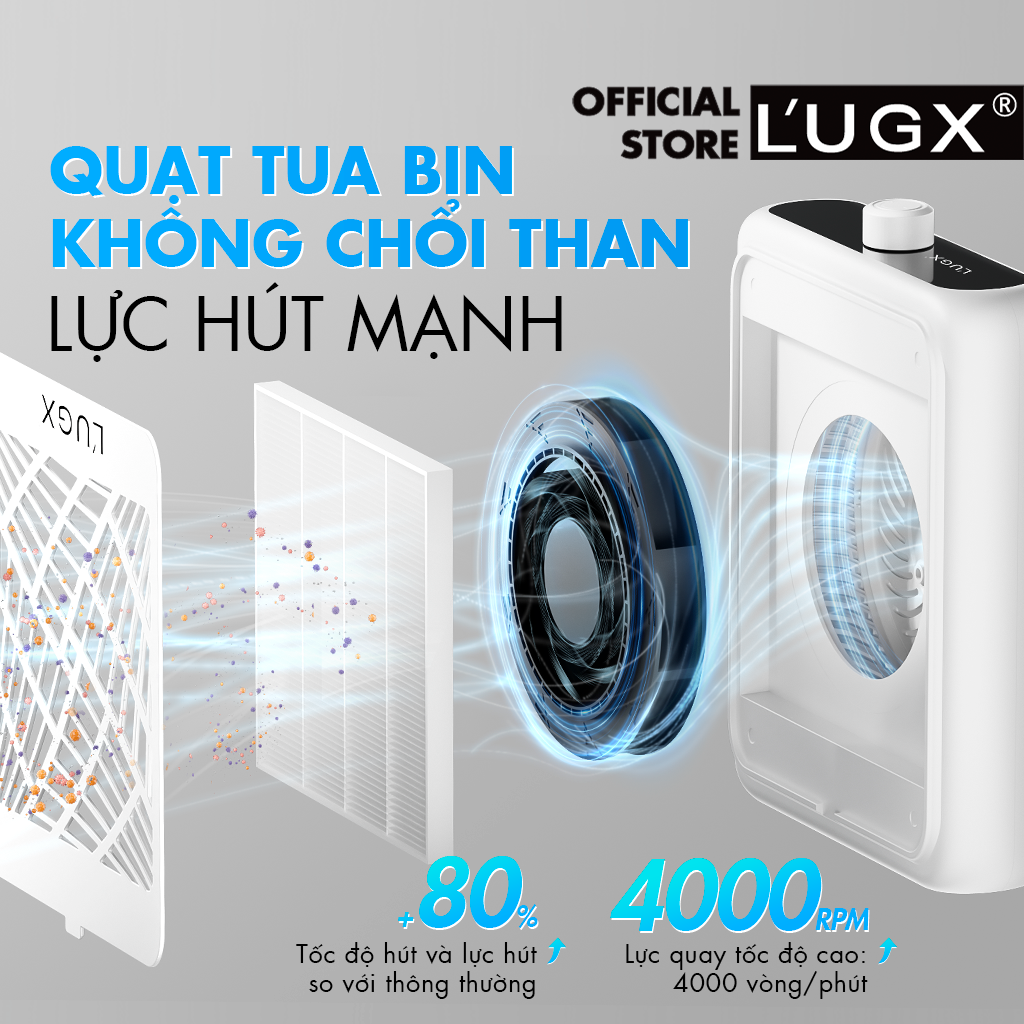Máy hút bụi nail L’UGX LG622 & LG622S chính hãng - Máy hút bụi móng tích điện và cắm điện Lugx  (bảo hành 6 tháng)_thumbnail_4