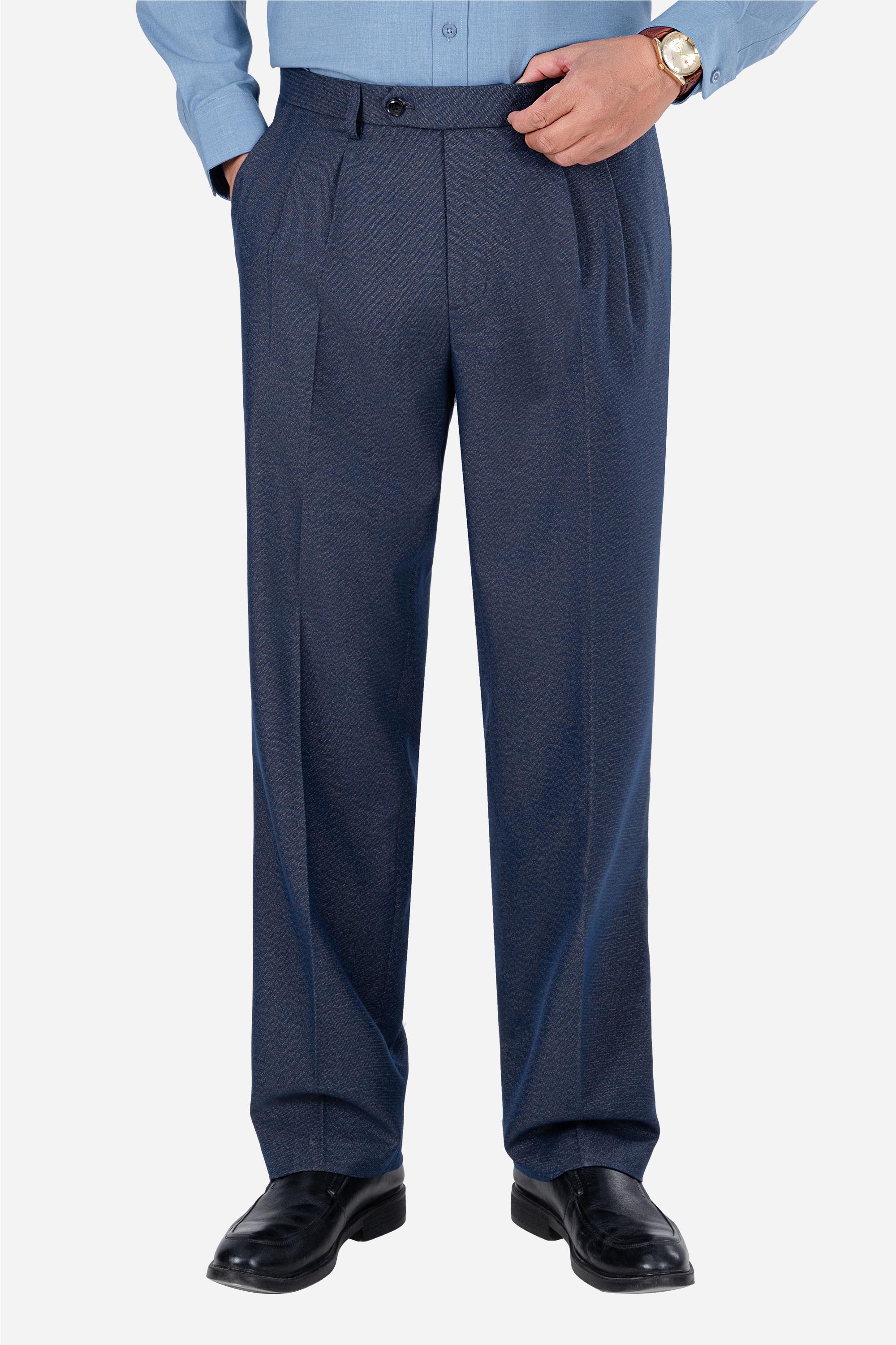 Quần Âu 2 Li Nam Trung Niên ANCHI Vải Đốm Cao Cấp Phom Suông Ống Rộng Màu Cổ Vịt