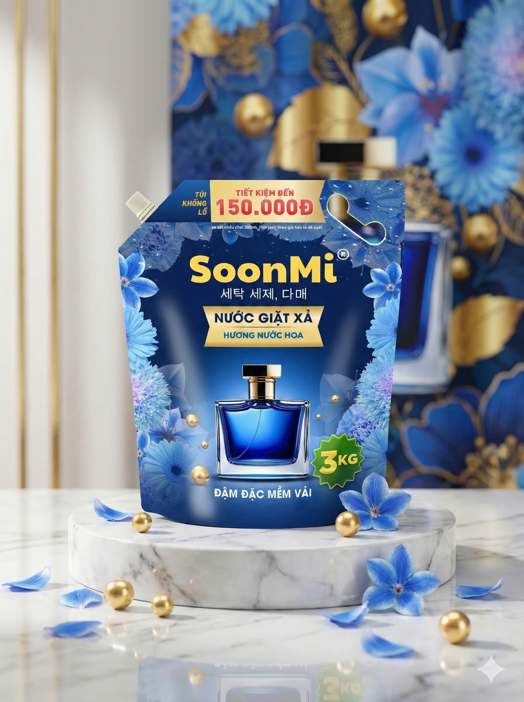 1 Thùng 3 túi Nước Giặt Xả 2 Trong 1 Soonmi 3kg_thumbnail_4