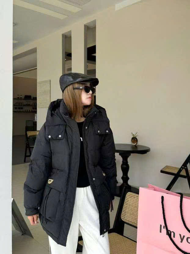 Áo phao rút eo Đen - V50