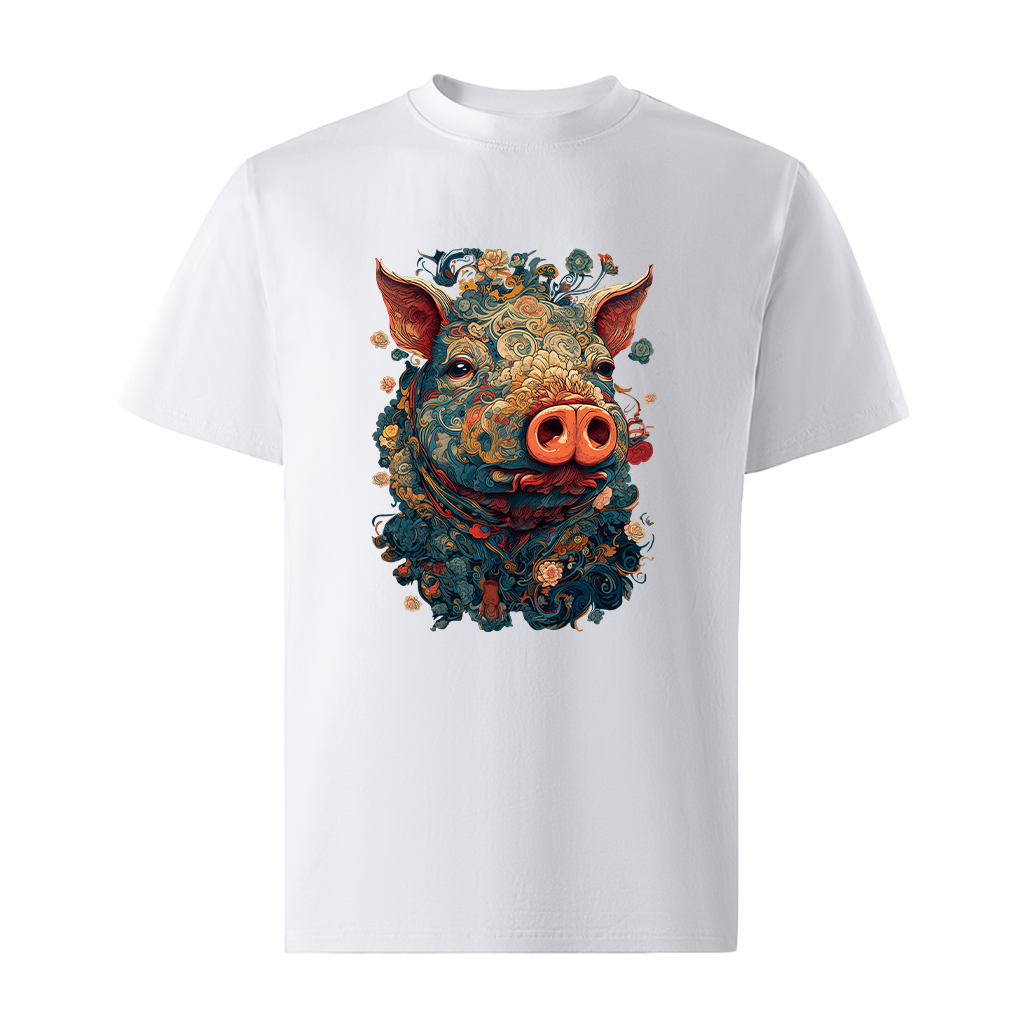 Áo thun nam form rộng 12 con giáp tuổi Hợi ( tuổi heo)ATD488 Miucho Iconic cotton cổ tròn in graphic_thumbnail_0