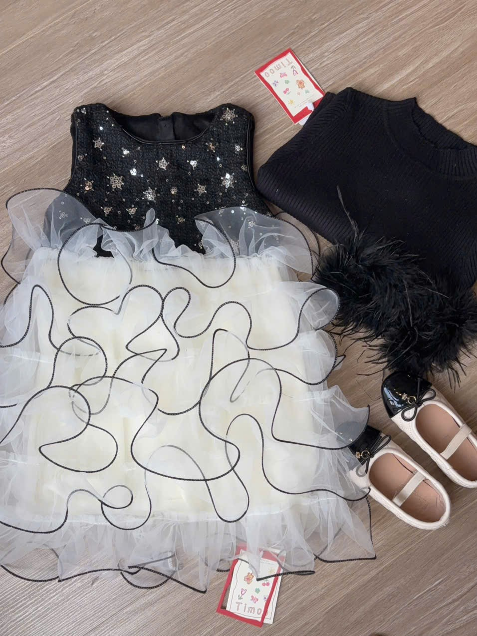 (G281) Áo len đen tay lông