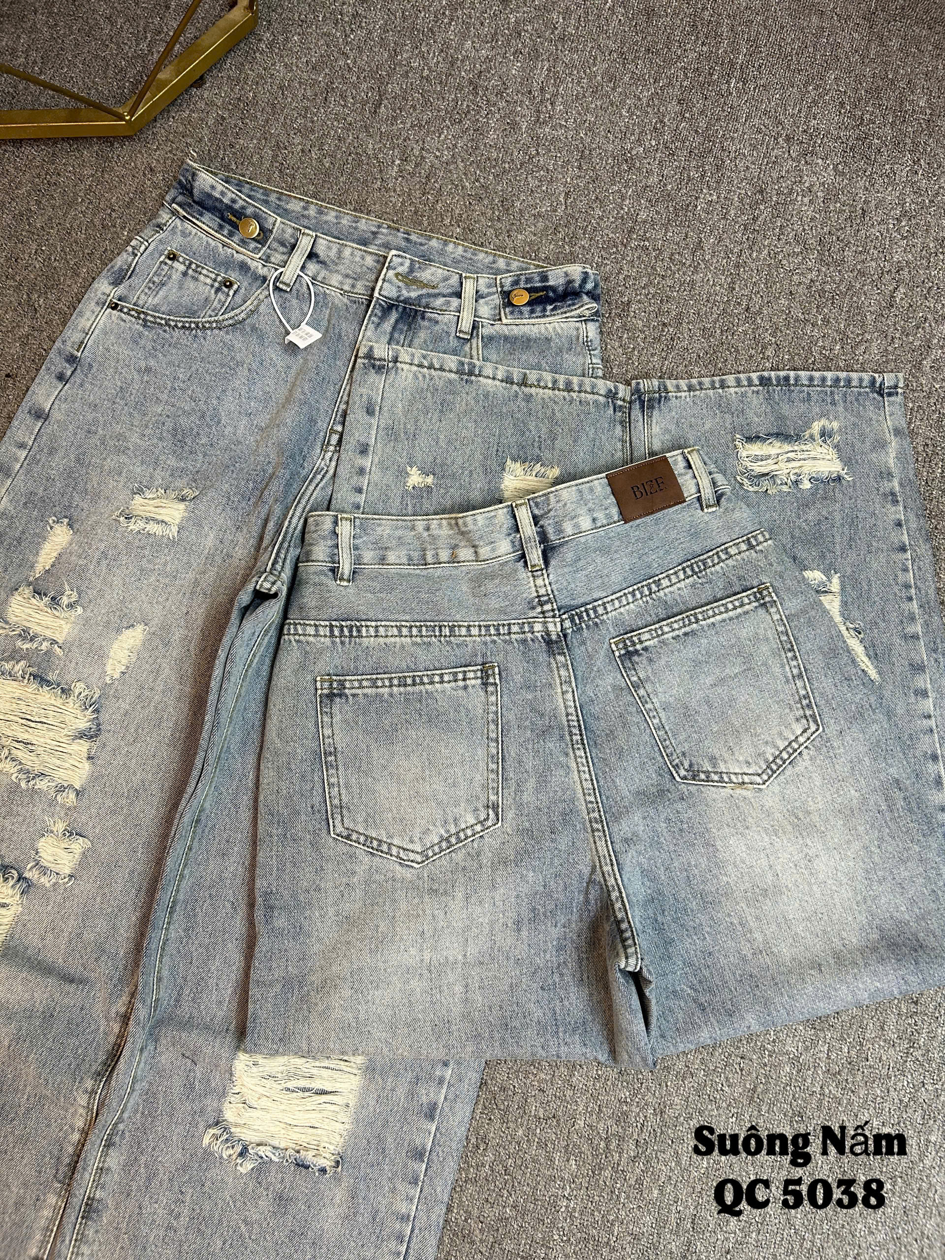 BIGSIZE- Quần jean suông nấm rách T- QJ5038_thumbnail_6
