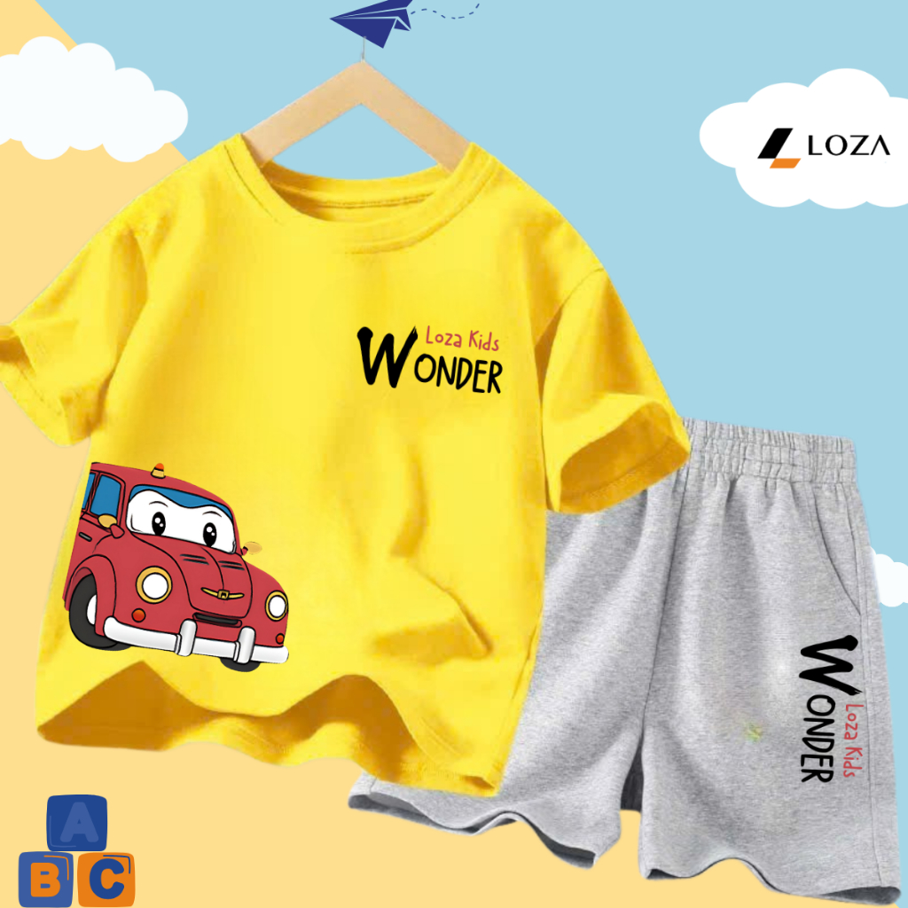 Bộ đồ bé trai in hình 'ô tô Wonder'  - Loza Kids SB295_thumbnail_4