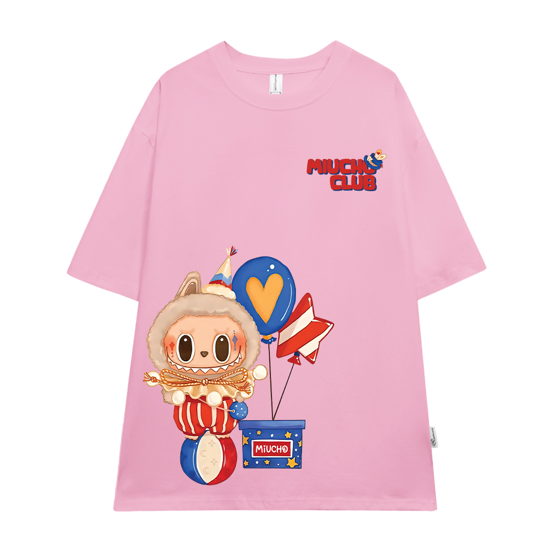 Áo phông labubu form rộng nhiều màu ATD1449 Miucho vải cotton cổ tròn in mix_thumbnail_10