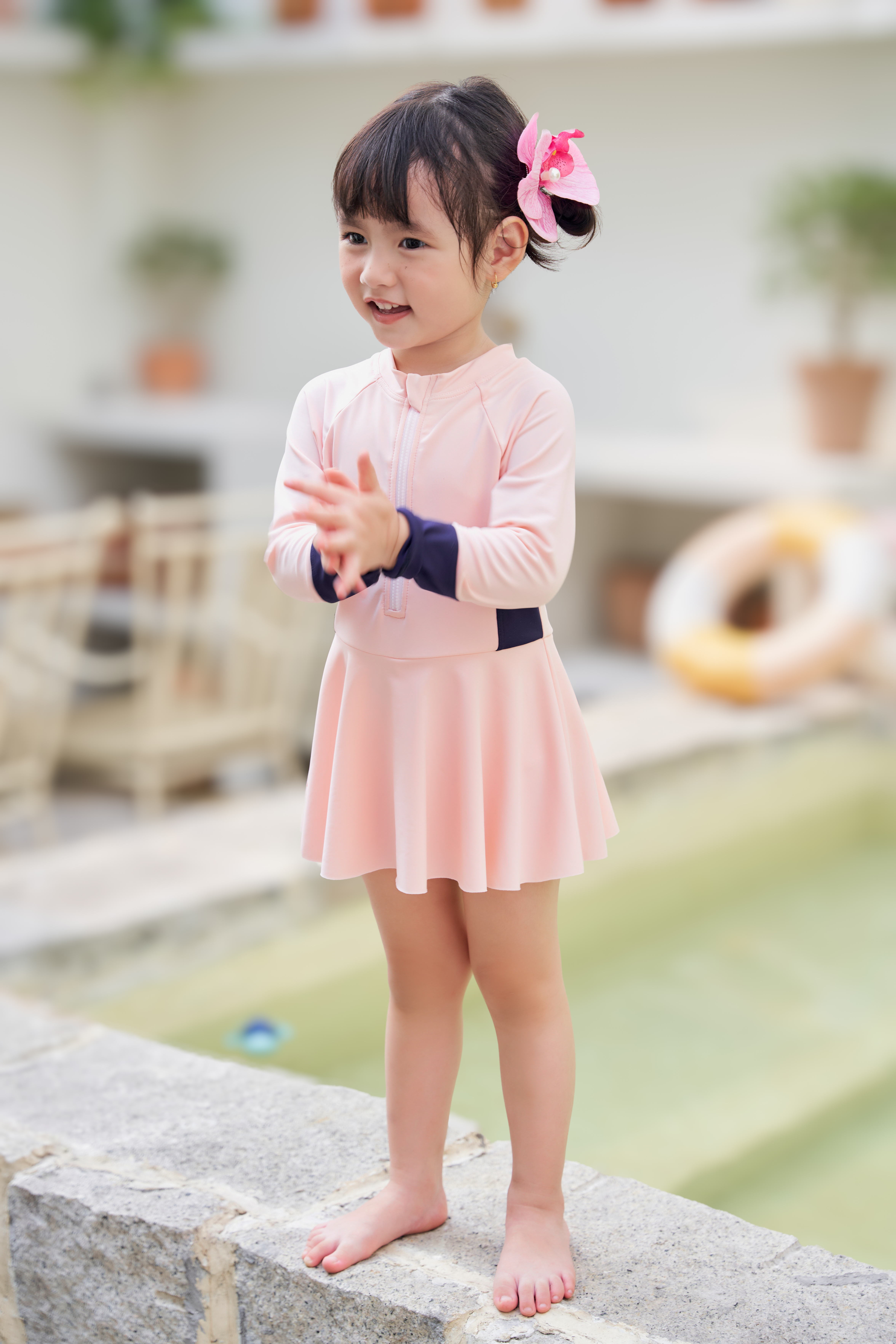 Bộ bơi dài tay chân váy xoè