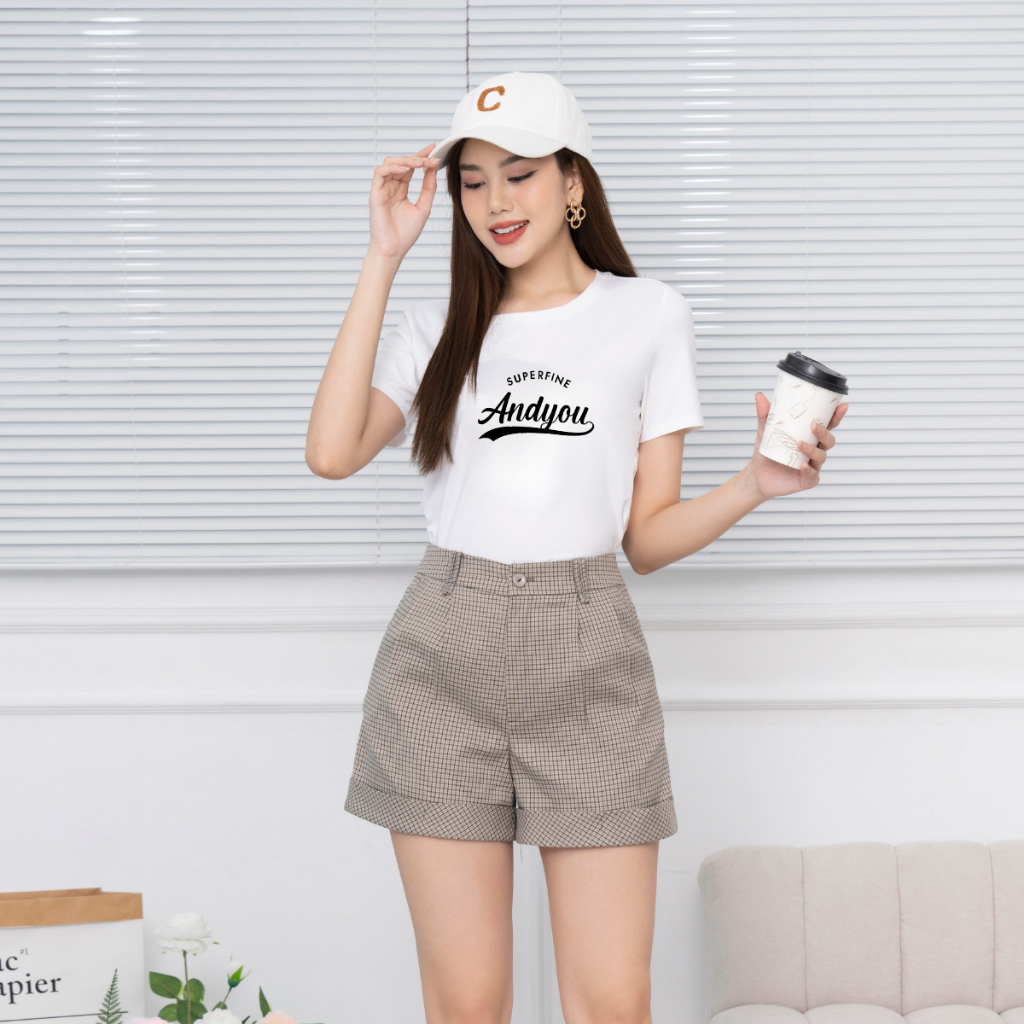 [Form vừa] Áo thun nữ form vừa in chữ Andyou - Áo phông LOZA VT7871