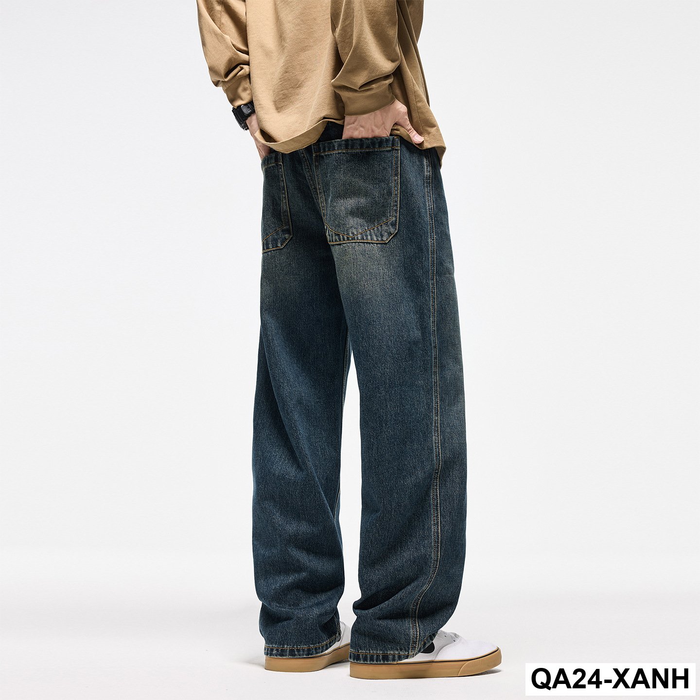 quần jeans ống rộng phong cách retro cho namcleanfitMàn lỏng lẻo2025Quần ống đứng thương hiệu thời trang Mỹ mới mùa thu_thumbnail_3