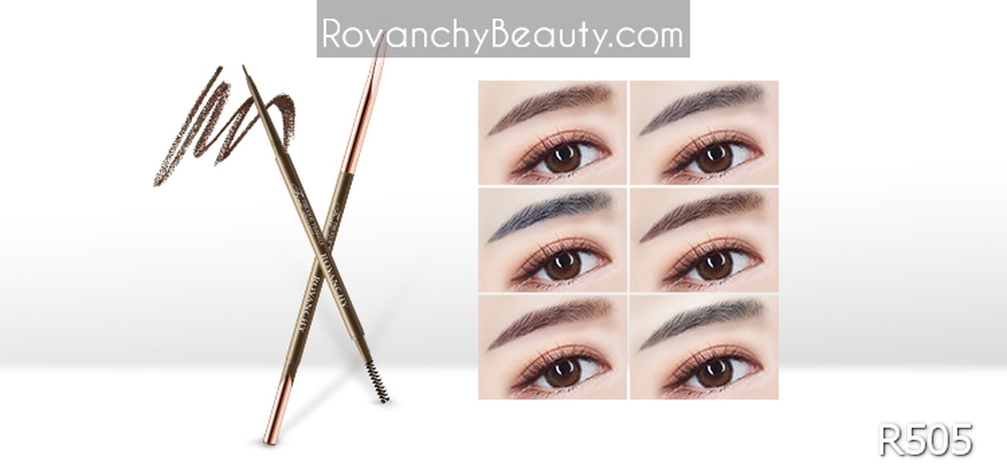 Chì Kẻ Mày Hai Đầu ROVANCHY R505 - Đầu Siêu Mảnh, Tự Nhiên, Lâu Trôi_thumbnail_5