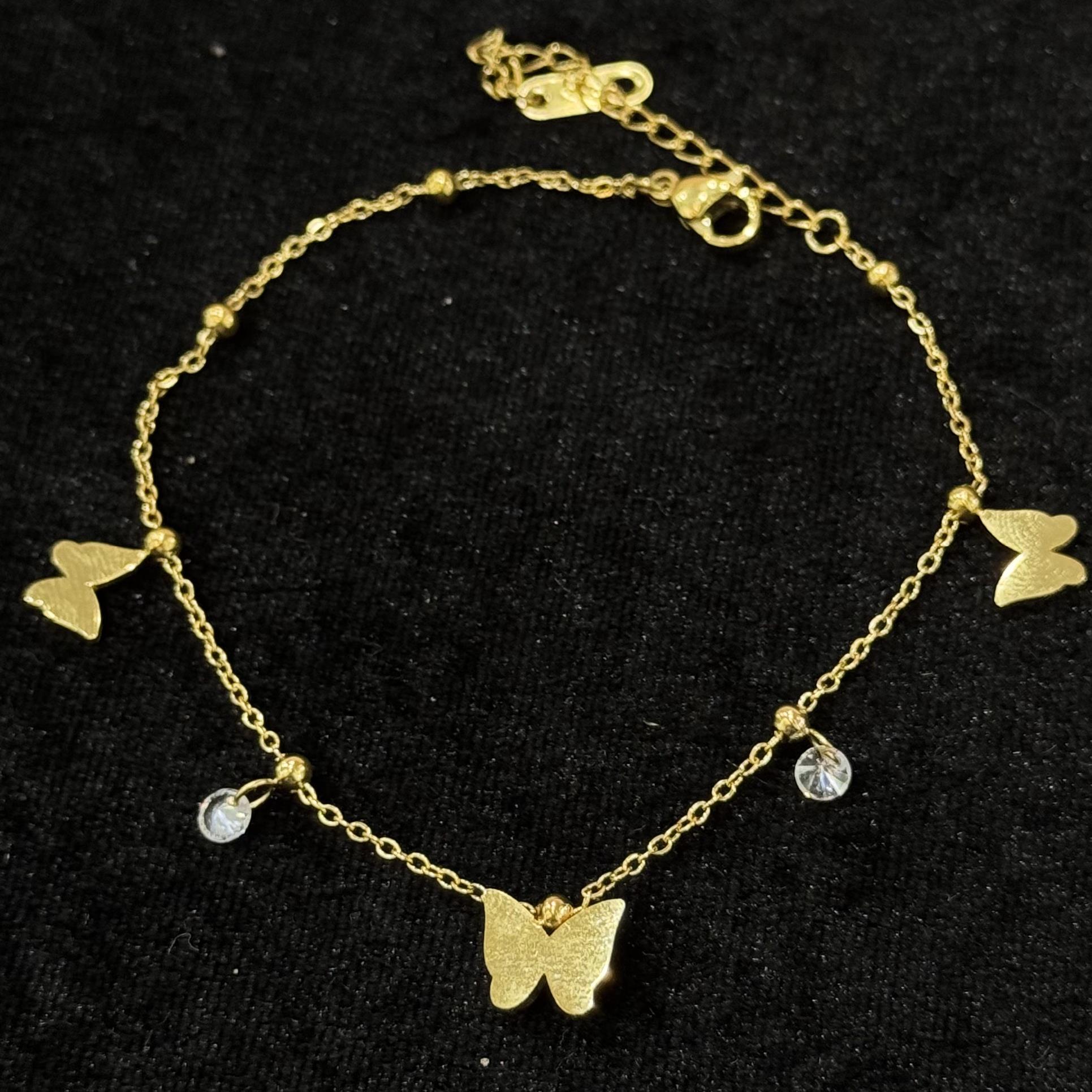 lắc chân titan sợi vàng mảnh rơi bướm dẹp mix kim cương _thumbnail_2