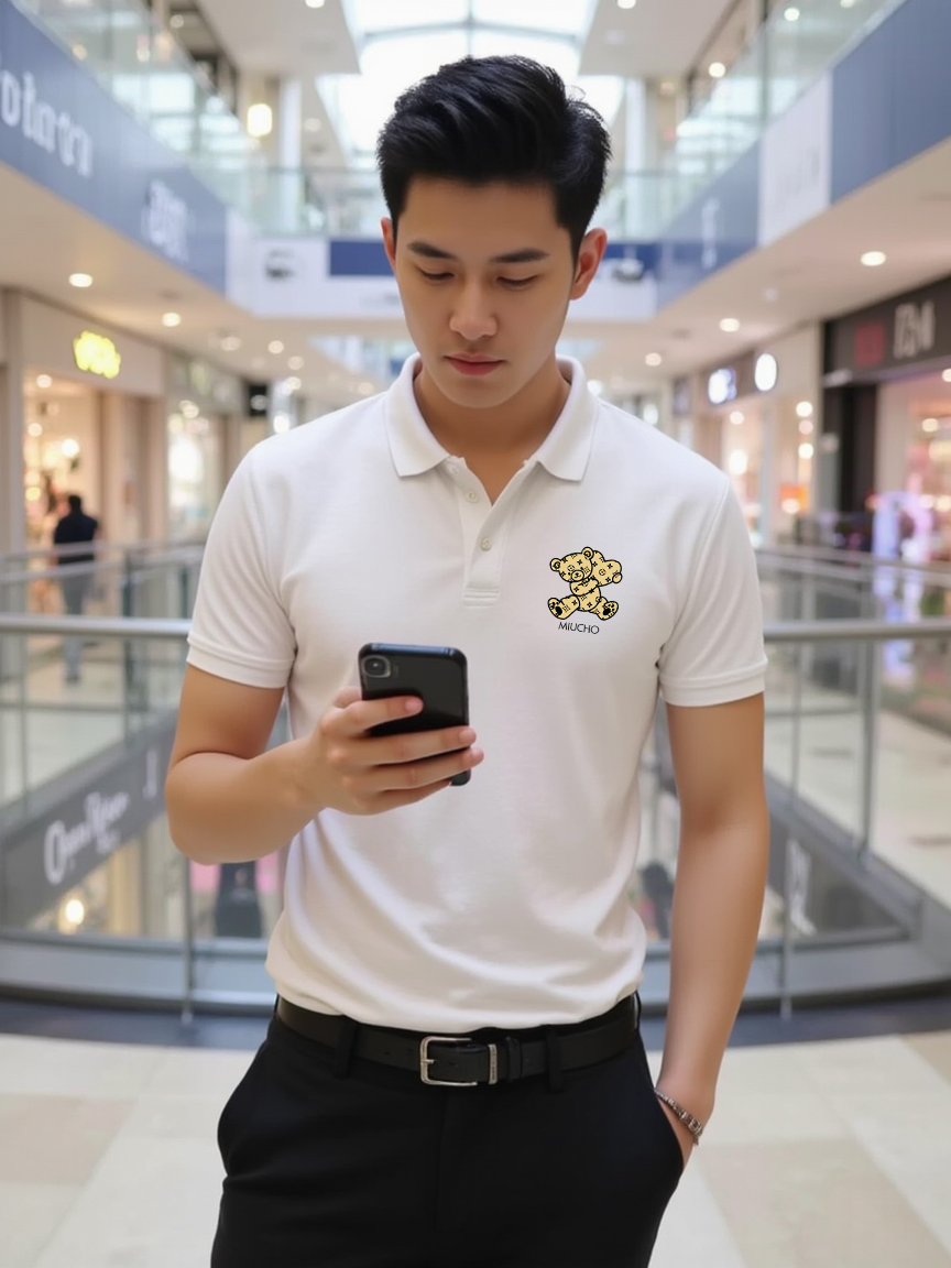 Áo polo nam form vừa 1921 Miucho Iconic vải cá sấu đứng form thoáng mát in mix_thumbnail_2