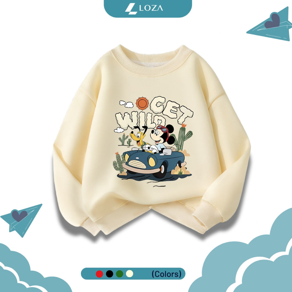 Áo nỉ sweater bé trai in hình Micky - Loza Kids IN3383