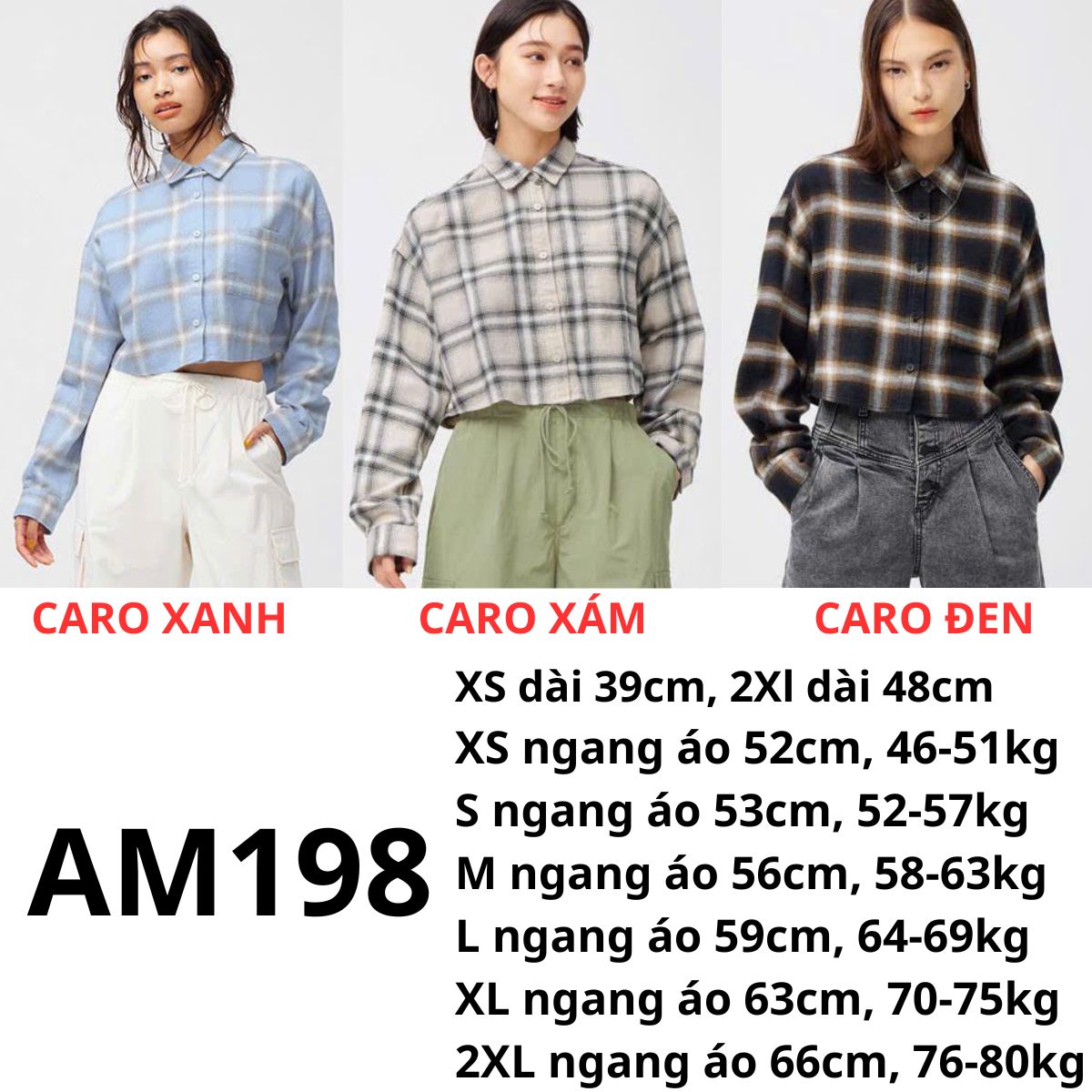 AM198- Áo sơ mi crop