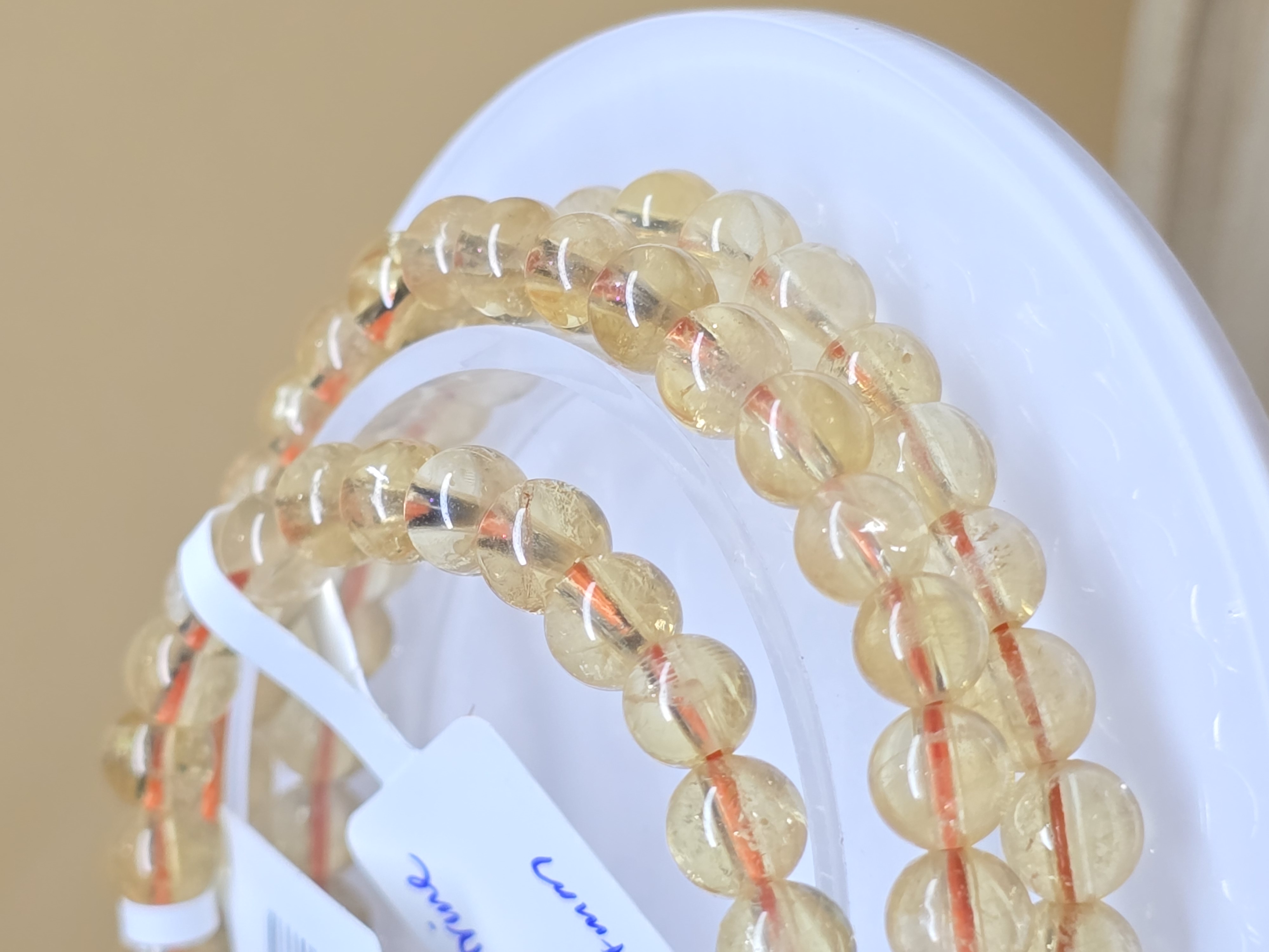 Vòng Chuỗi Quấn 3 Đá Thạch Anh Vàng Citrine Tự Nhiên