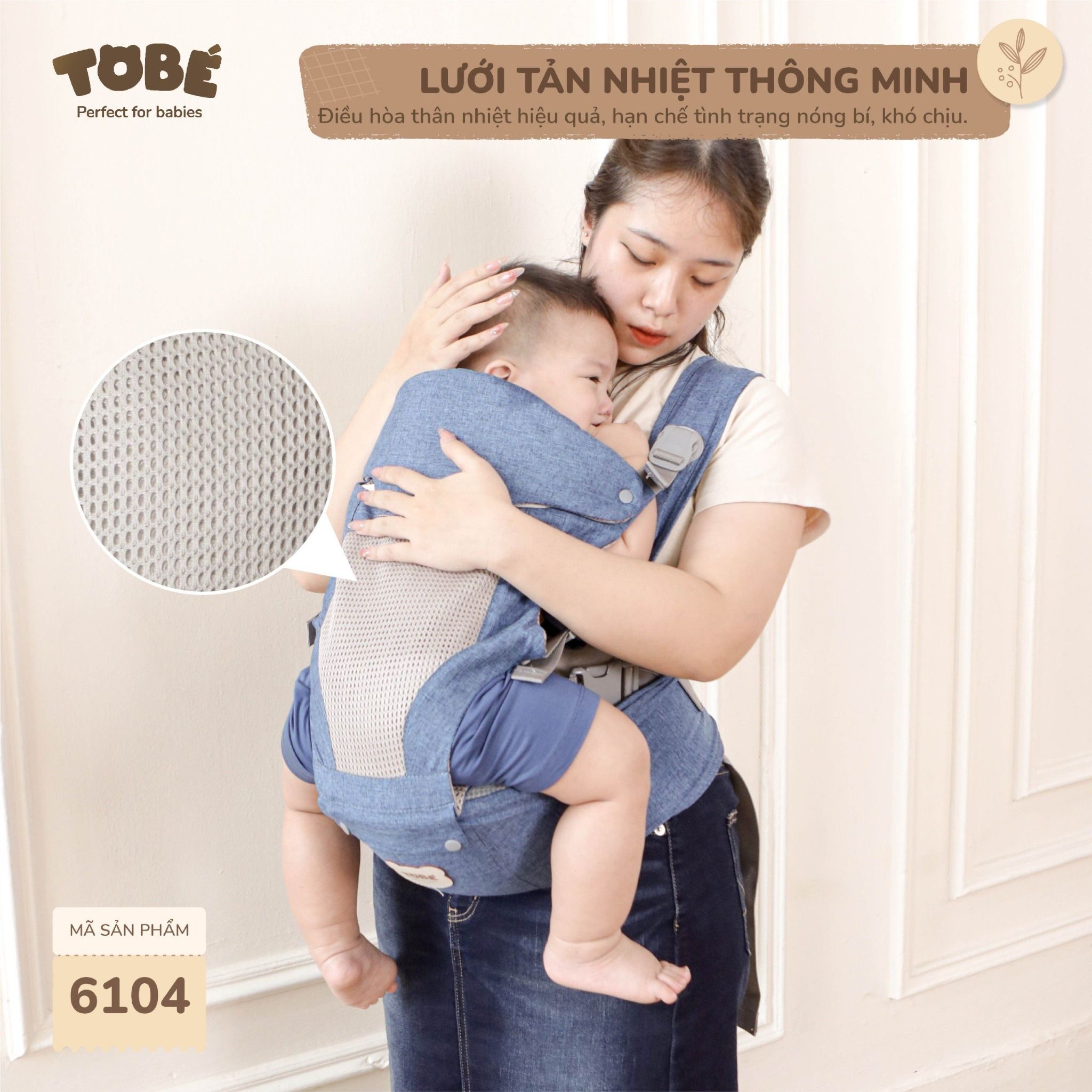 Địu trợ lực đỡ cổ Misaa Blue, Be