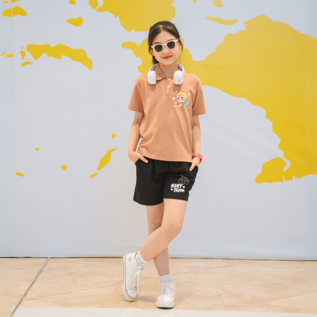 Bộ đồ Polo bé gái in hình ' Baby three' - Loza Kids BO278_thumbnail_5