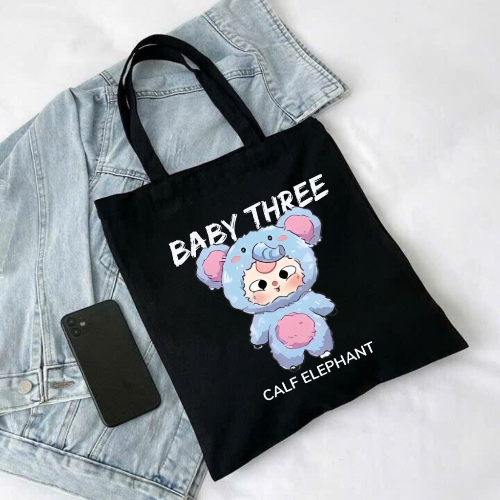 Túi tote Baby Three V3 - Túi Baby Three canvas 33x37cm có túi phụ đựng vừa A4, laptop - LOZA TOTE16_thumbnail_11
