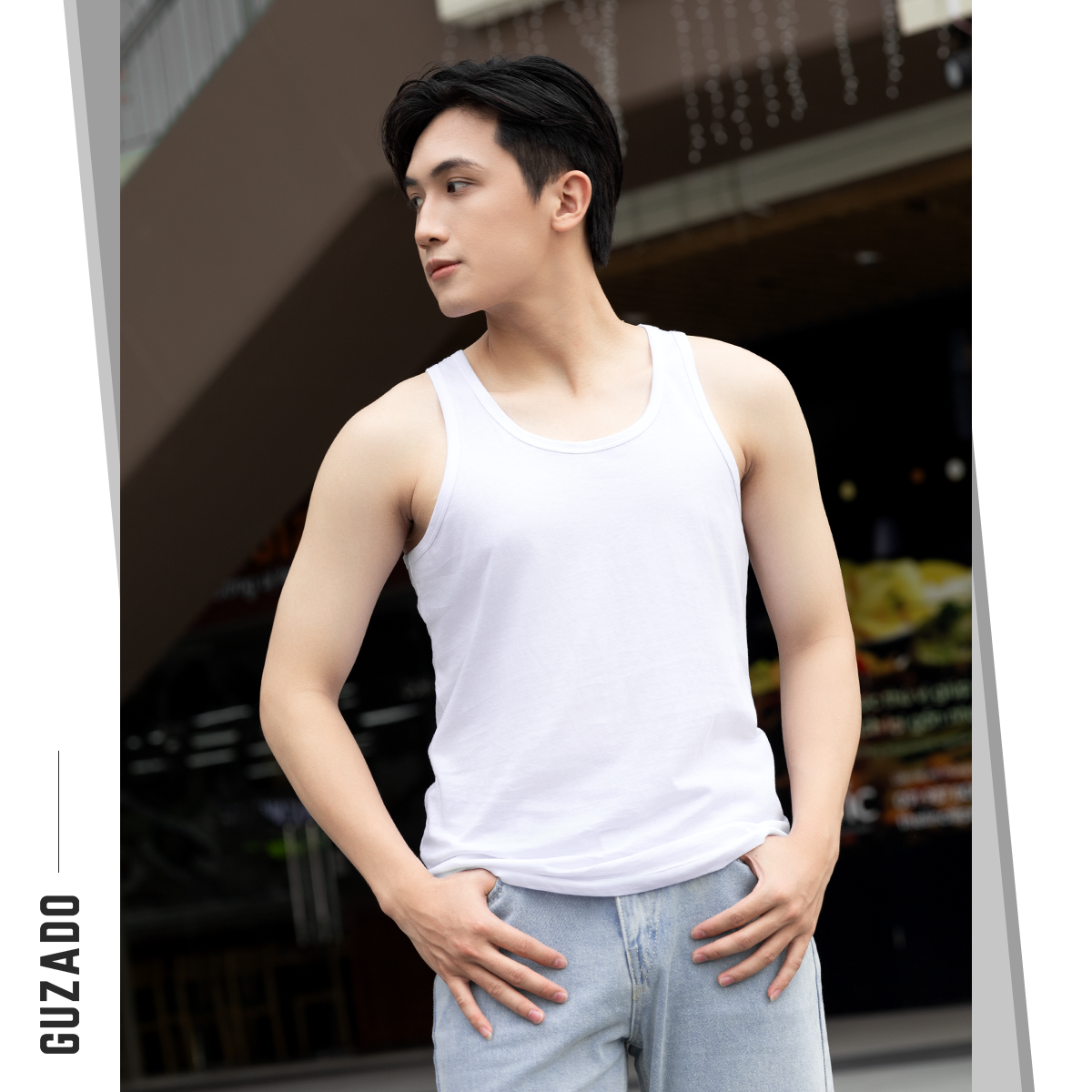 Áo Ba Lỗ Nam Lót Trong Trắng Chất Cotton Co Giãn Thấm Hút Tốt GTT08