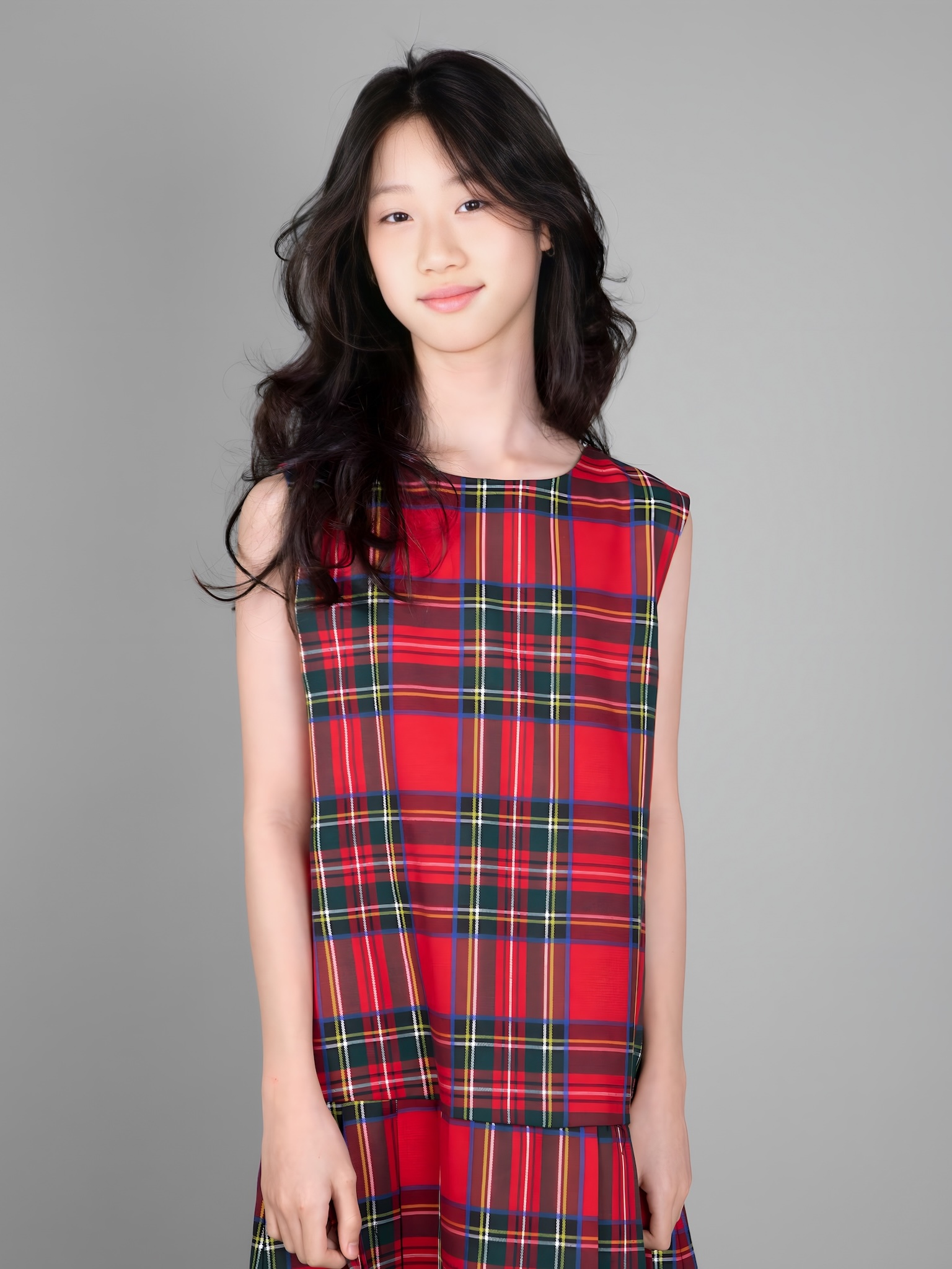 Váy dạ kẻ caro đỏ xanh