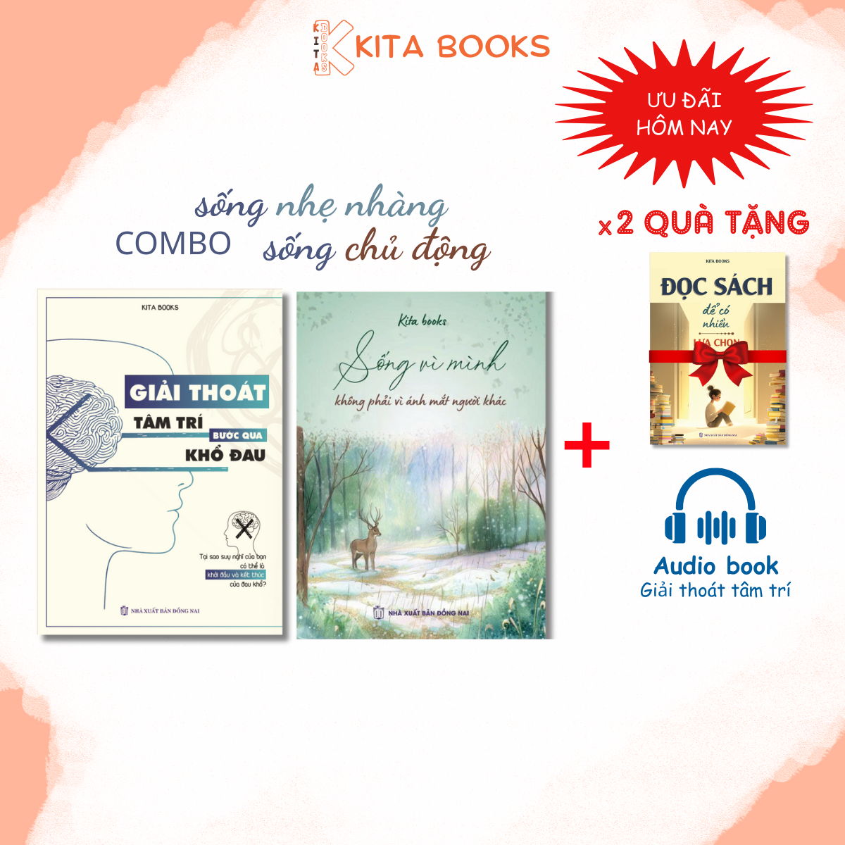 (COMBO) - SÁCH GIẢI THOÁT TÂM TRÍ - SỐNG VÌ MÌNH + QUÀ