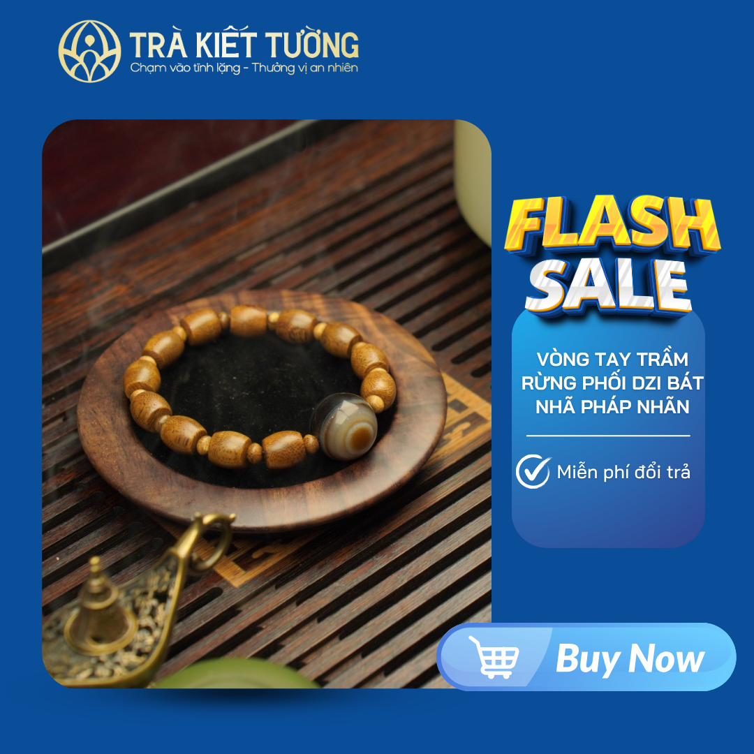 VÒNG TAY TRẦM RỪNG PHỐI DZI BÁT NHÃ PHÁP NHÃN