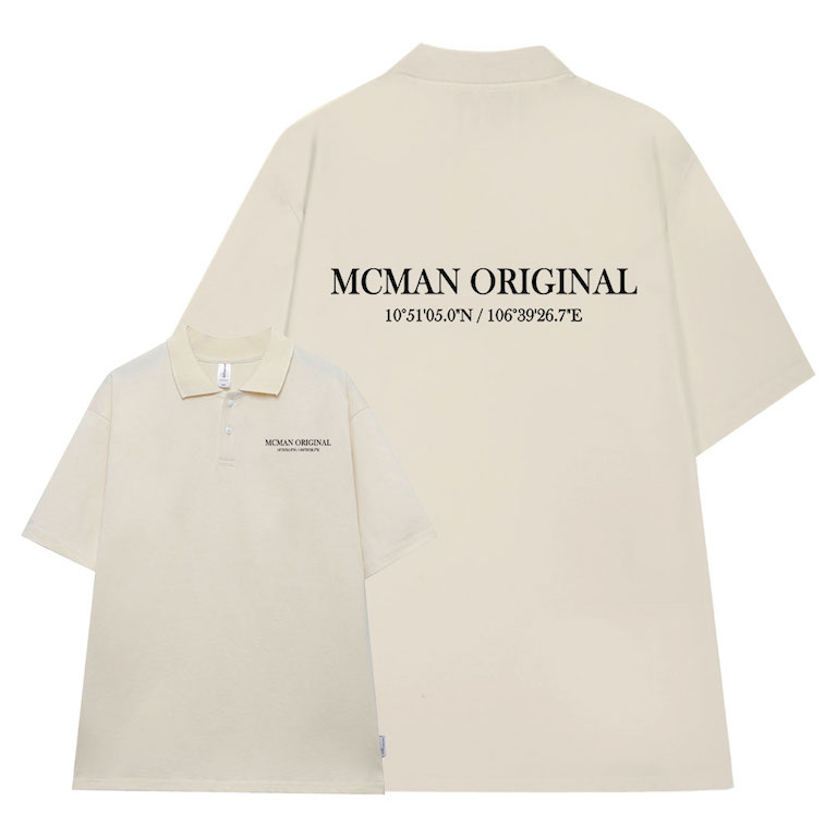 Áo polo nam form rộng đẹp PLD186 Miucho Man tay lỡ vải cotton mềm mại cho nam in Typography