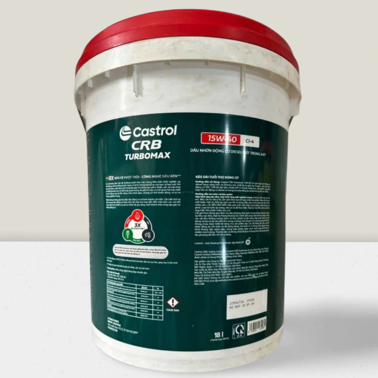 Castrol CRB Turbomaxx, cấp nhớt CI4, dùng cho động cơ máy dầu diesel công suất lớn, có turbo