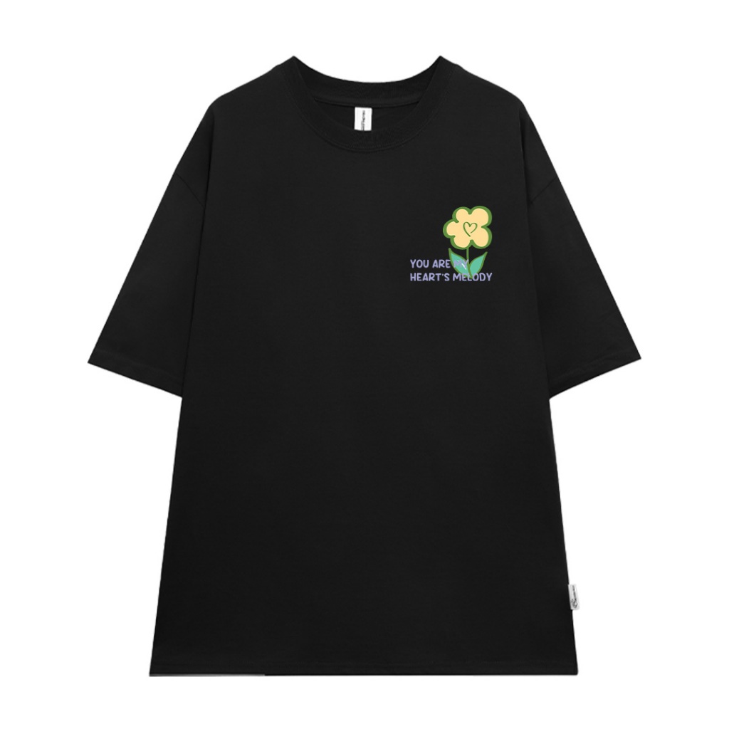 Áo thun cặp đôi hình trái tim form rộng tay lỡ màu xinh ATD1208 Miucho vải cotton thoáng mát cổ tròn in mix_thumbnail_10