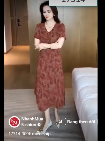 17314- Đầm suông lụa mango họa tiết hoa đỏ (lụa mango)_thumbnail_0