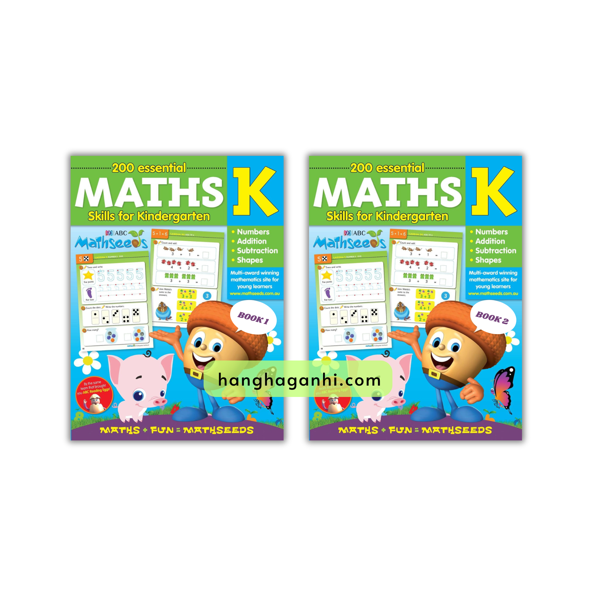 Combo 2 cuốn Reading Eggs 200 Essential Maths Skills for Kindergarten, grade K