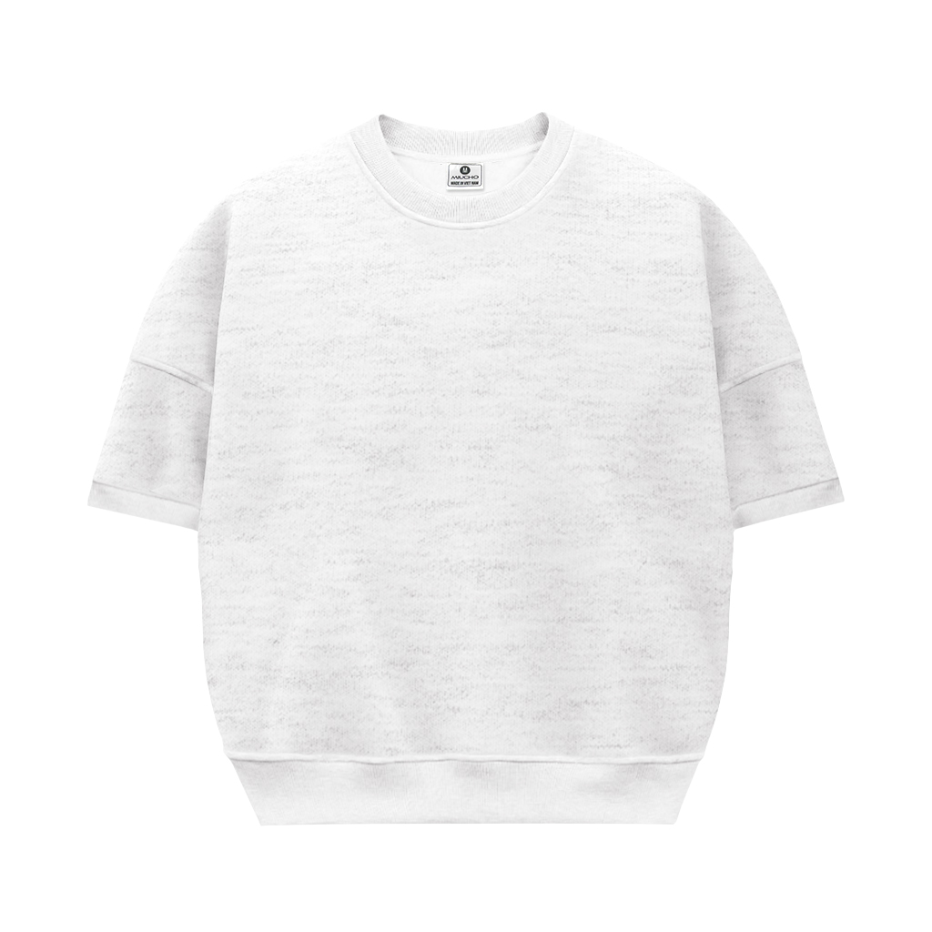 Áo sweater trơn tay ngắn form boxy ST00051 Miucho cổ tròn vải nỉ 2 da_thumbnail_13