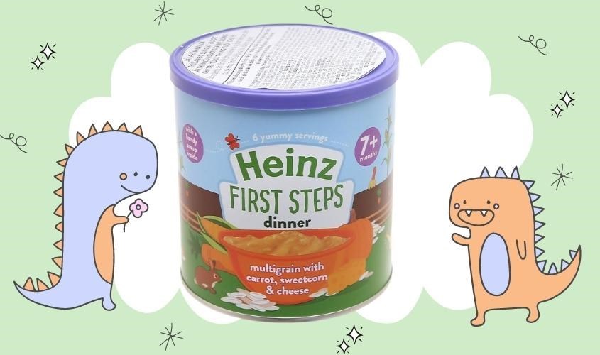 Bột ăn dặm Heinz cà rốt, phô mai và bắp ngọt lon 200g (từ 7 tháng)