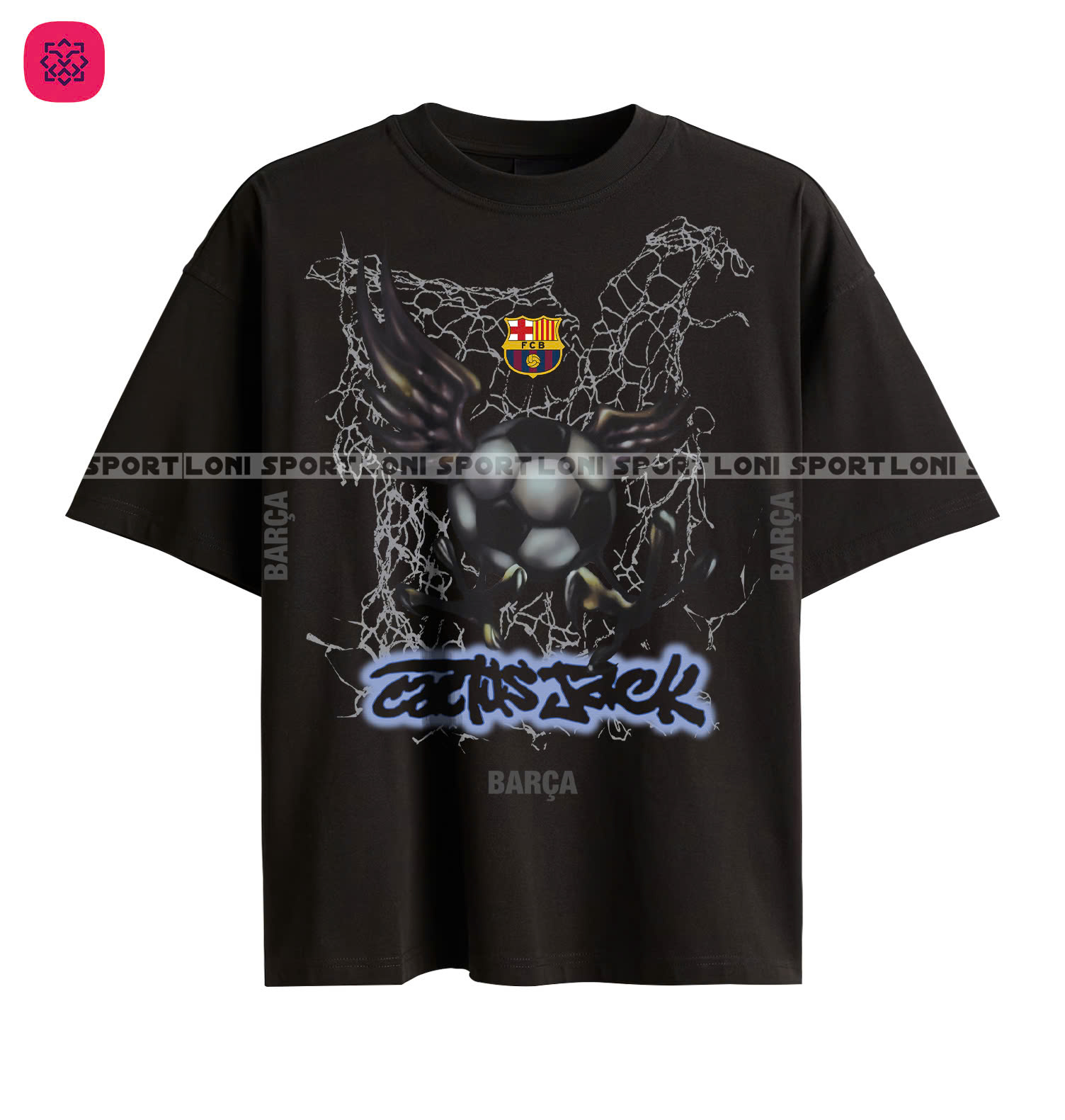 Áo thun nam nữ Barcelona in Cactus Jack  - 100% Cotton_thumbnail_1