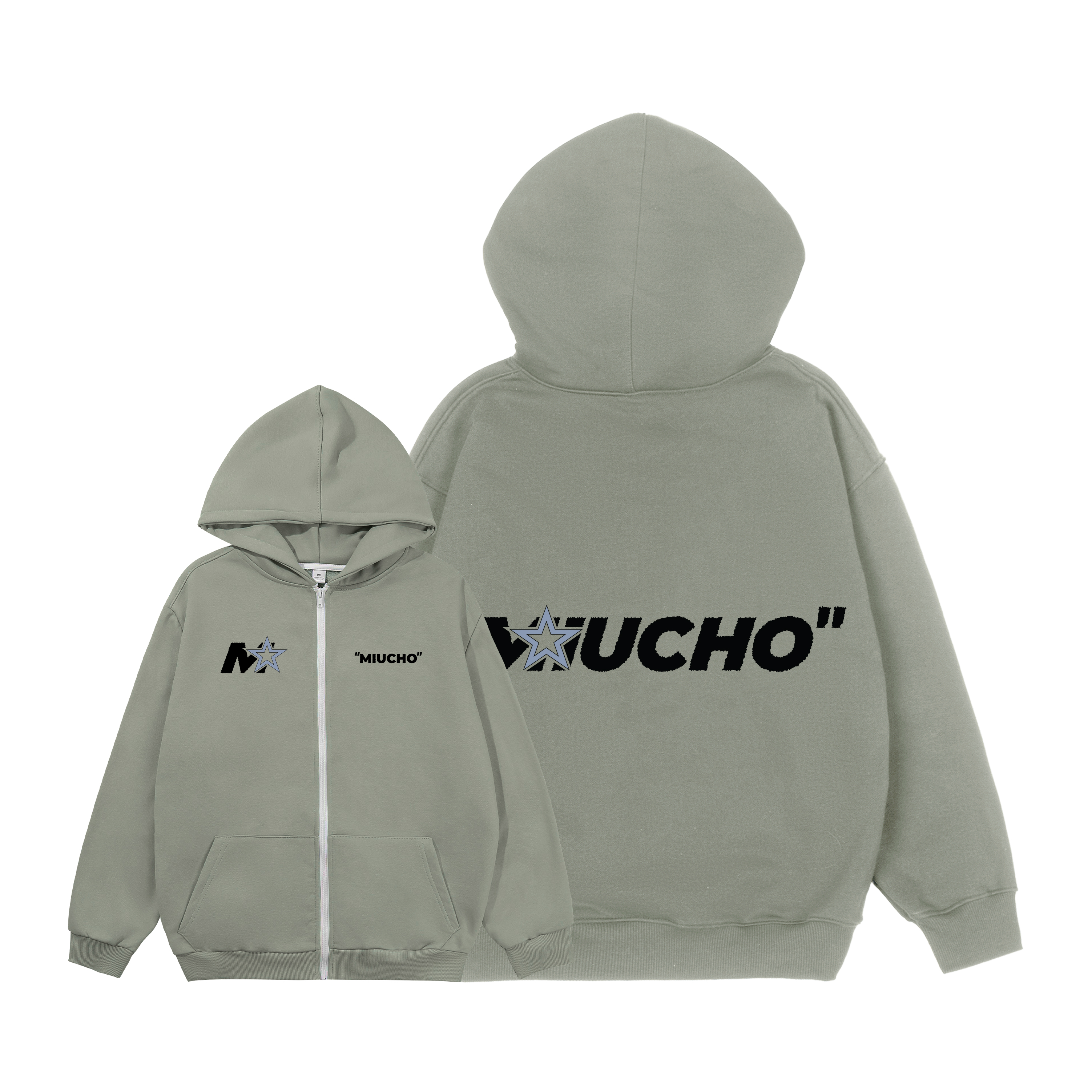 Áo hoodie zip local brand HZD1588 Miucho vải nỉ chân cua dày dặn mủ rộng in typography_thumbnail_12