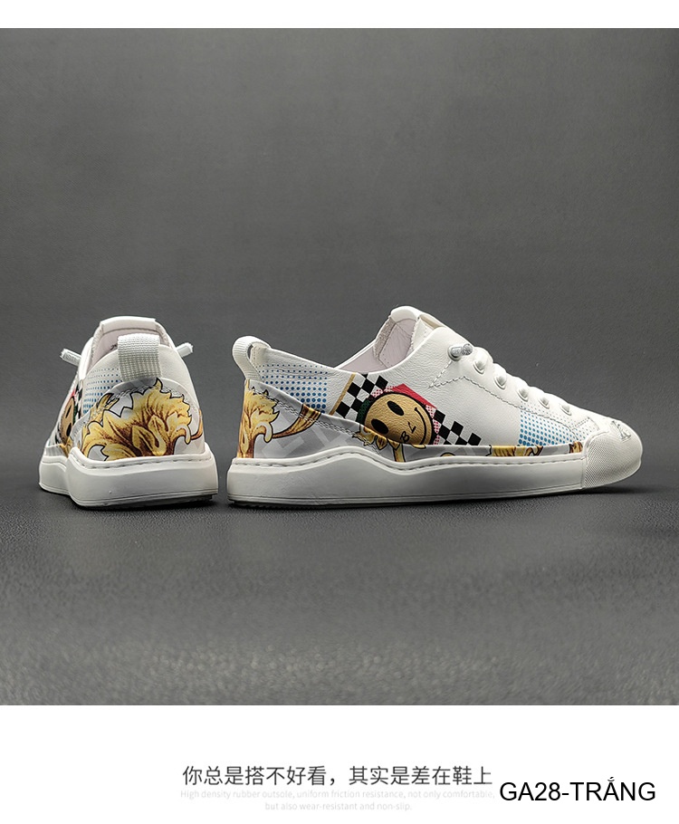 GA28 - Giày Sneaker Nam Da Bò Thiết Kế Smile Độc Đáo, Phong Cách Thường Ngày_thumbnail_6